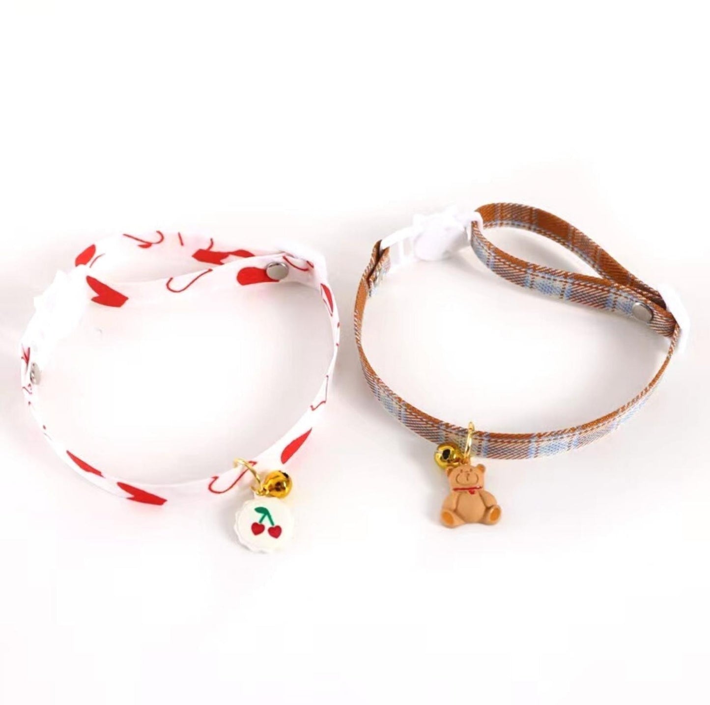 Cute Cherry And Bear Styled Pet Collar - Adjustable Neck Size - {{product.type}} - PawPawUp