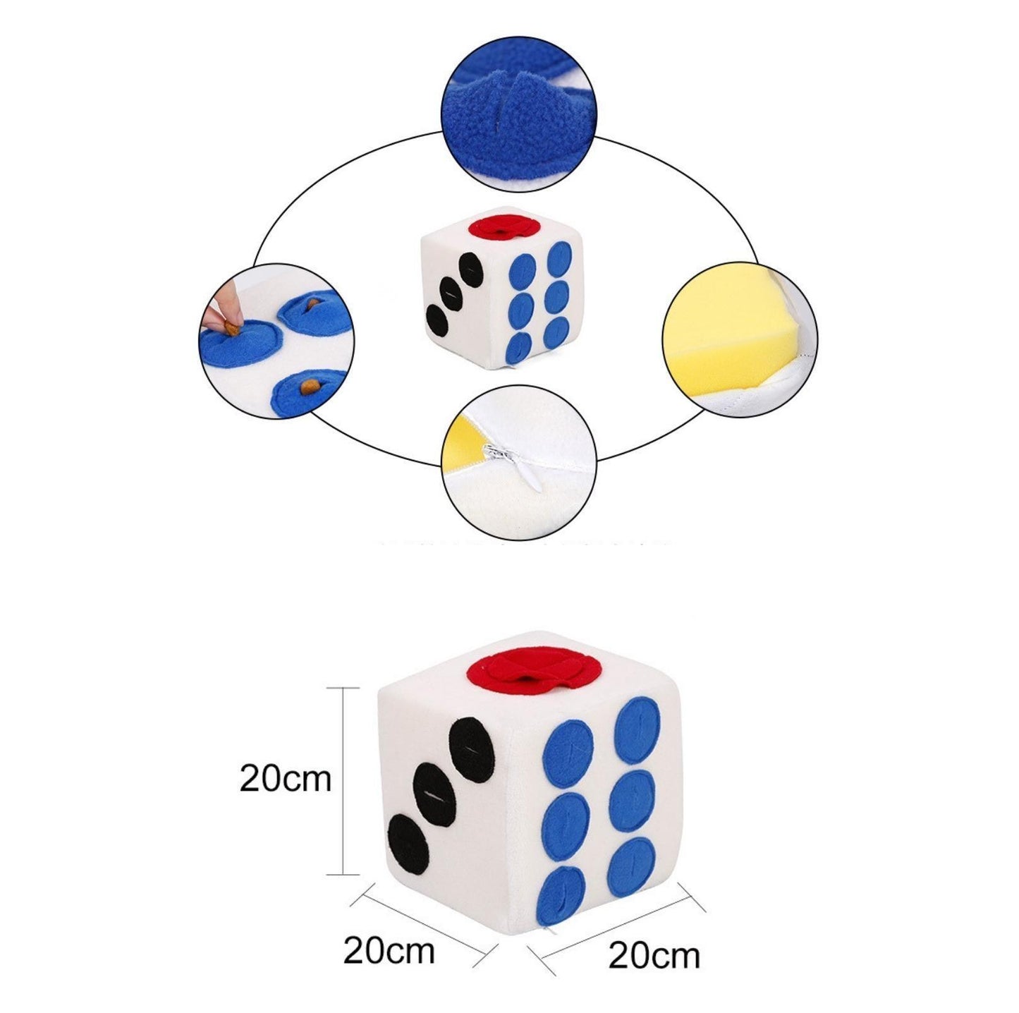 Dice Style Plush Pet Snuffling Toy Dog Intelligence and Slow-Eating Training Toy - {{product.type}} - PawPawUp