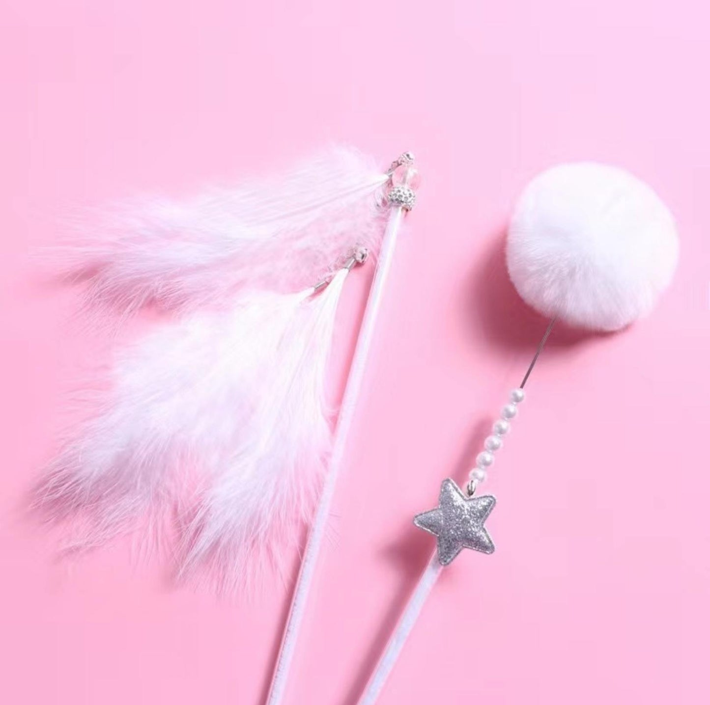 Fairy Feather Tassel Teaser Set (3-piece set ) Cat Stick Set Cat Toys - {{product.type}} - PawPawUp