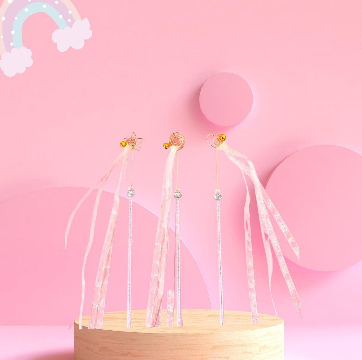Fairy Ribbon Cat Wand Toy with Bell and Rhinestone - {{product.type}} - PawPawUp