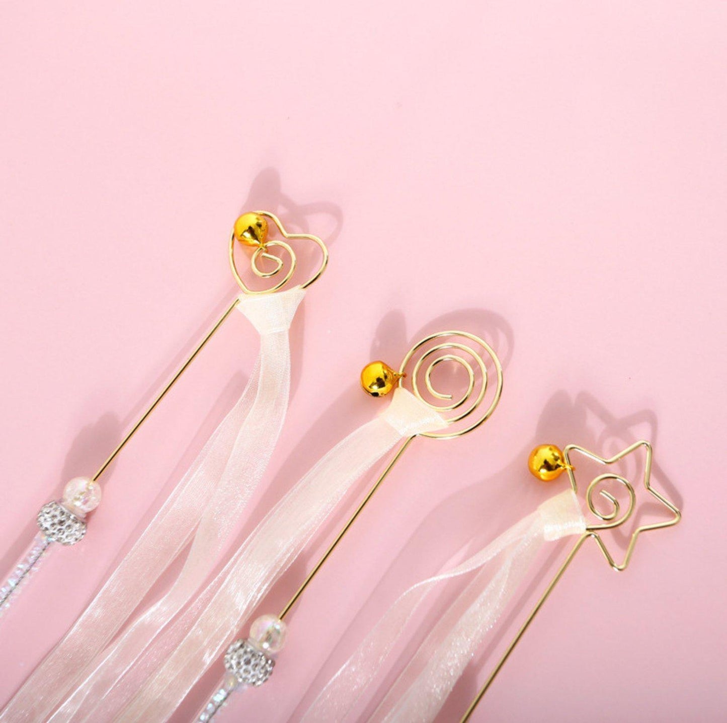 Fairy Ribbon Cat Wand Toy with Bell and Rhinestone - {{product.type}} - PawPawUp