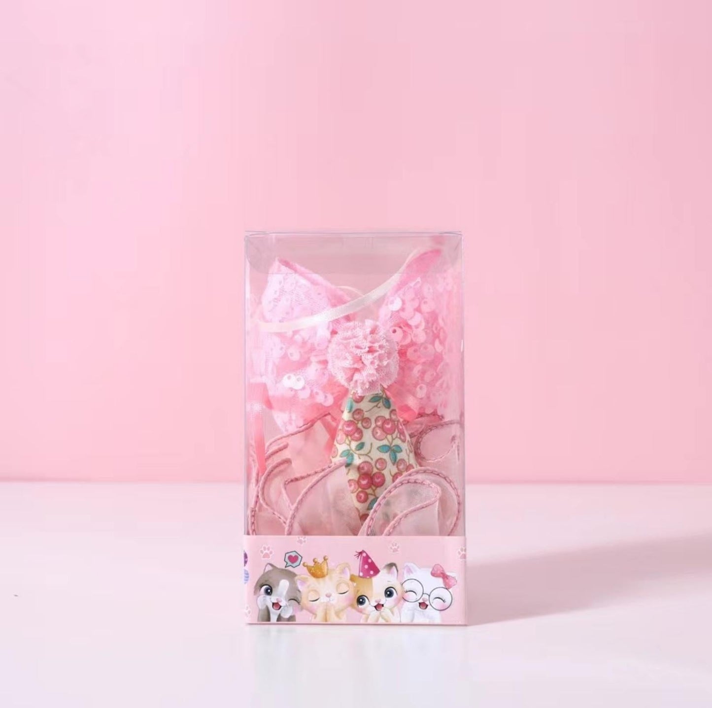 Floral Mesh Lace Accessory Set: Pet Birthday Hat & Bow Tie Combo - {{product.type}} - PawPawUp