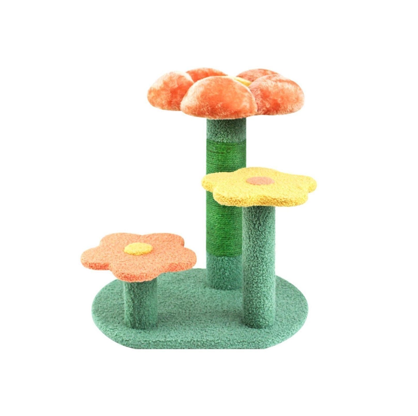 Flower-Styled Cat Tree with Soft Nest & Scratching Posts - {{product.type}} - PawPawUp