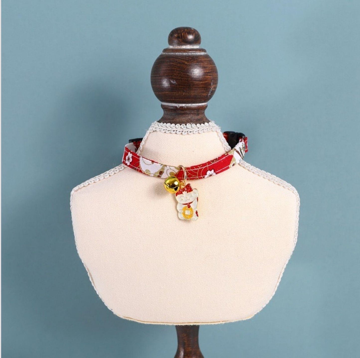 Fortune Cat Bell Pet Adjustable Collar - {{product.type}} - PawPawUp