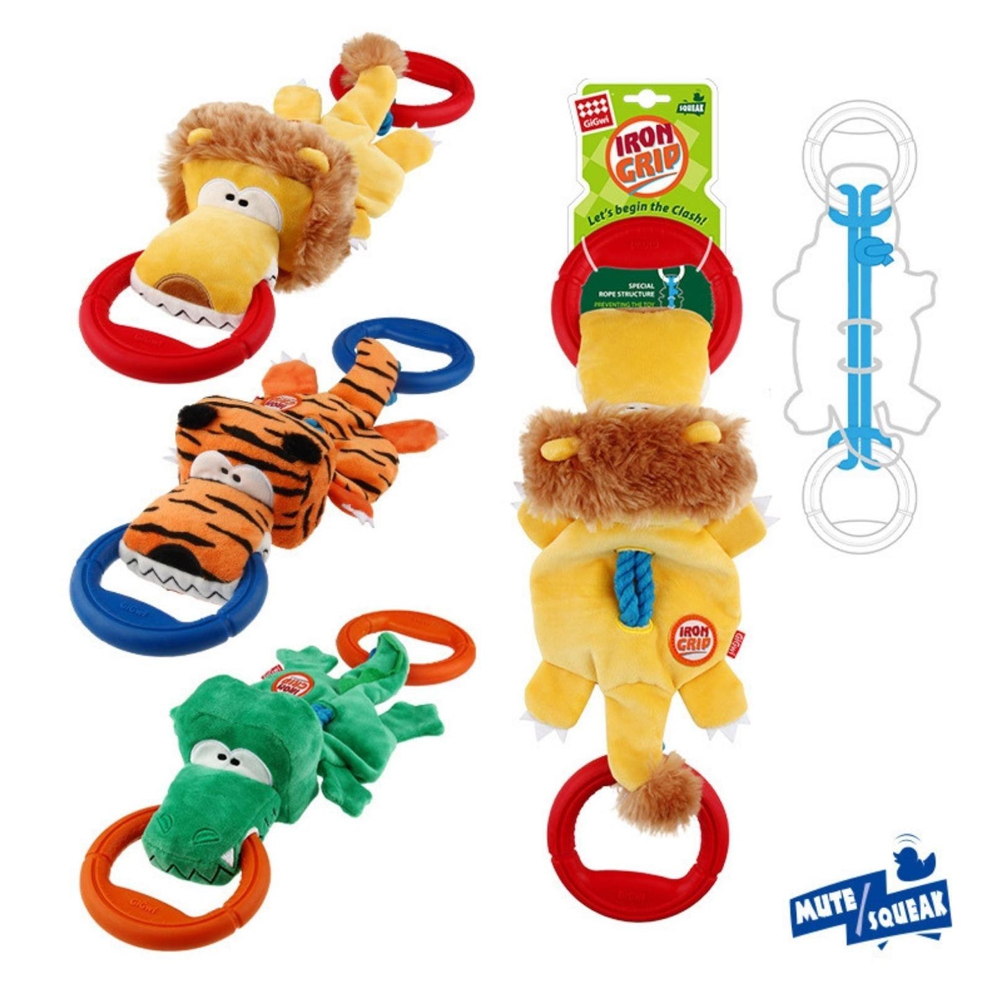 GiGwi Iron Grip - Plush Tug Toy for Dogs - {{product.type}} - PawPawUp