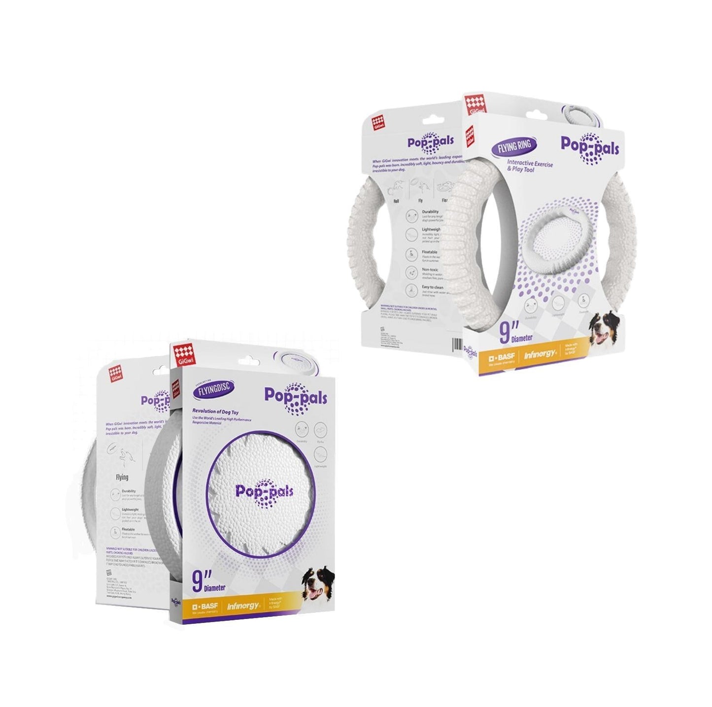 GiGwi Pop-Pals - Everlasting Flying Disc/Ring Dog Toy - {{product.type}} - PawPawUp
