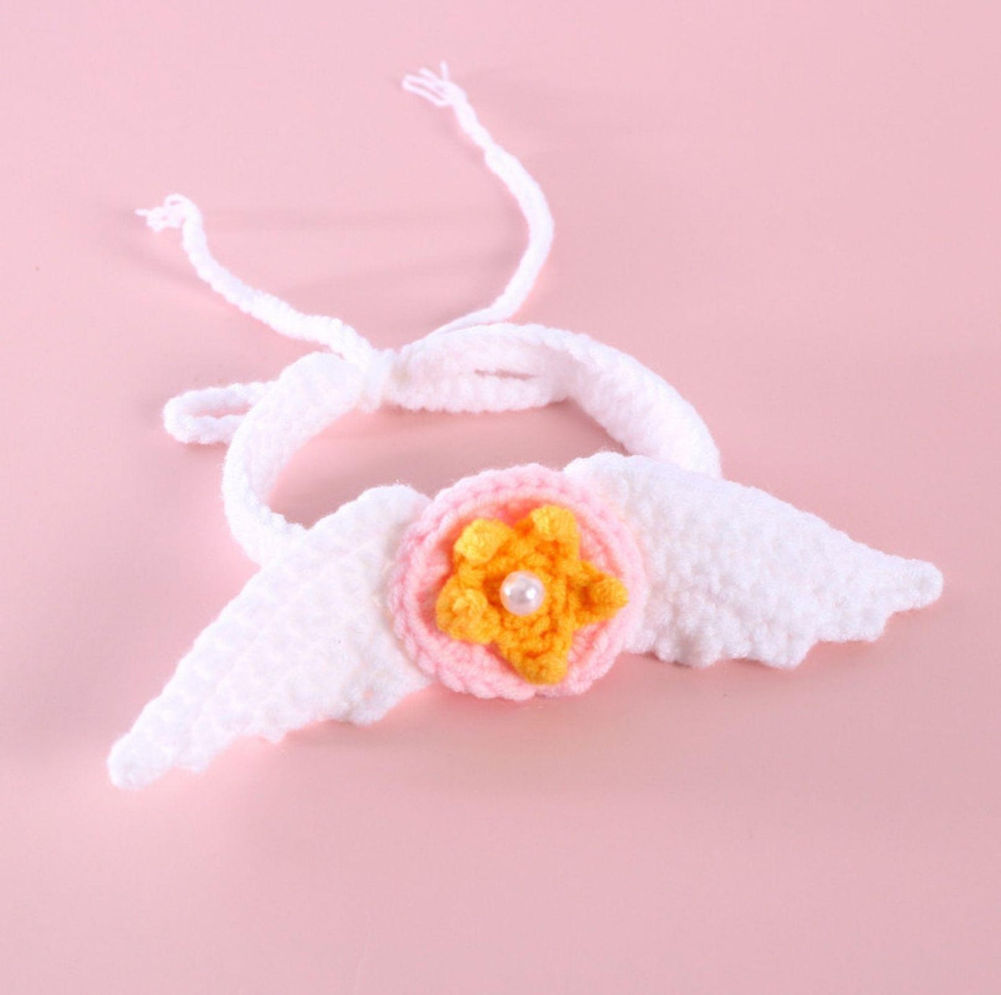 Hand Knitted Thread Wing Adjustable Collar - {{product.type}} - PawPawUp
