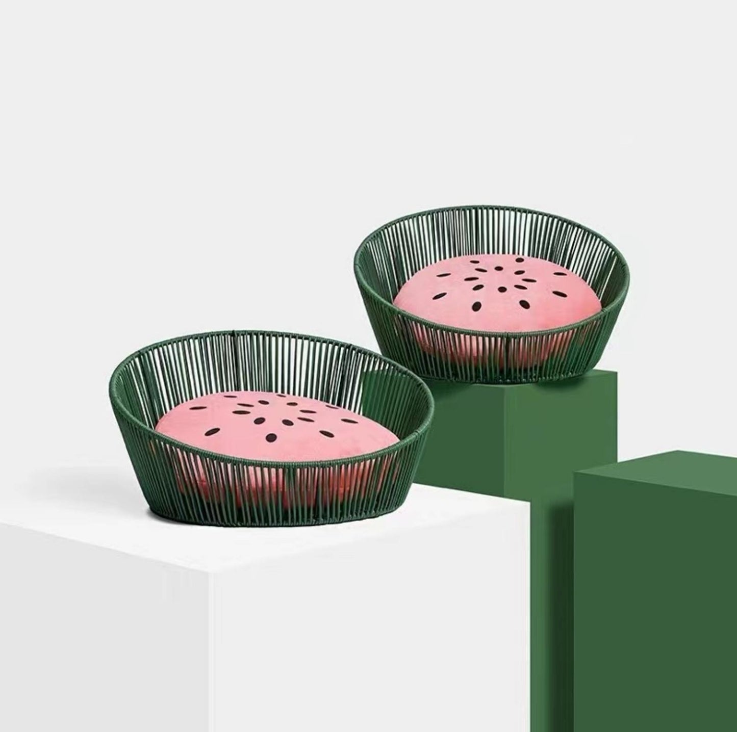 Vetreksa Watermelon Rattan Cat Bed Dog Bed With Removable Thick Pad - {{product.type}} - PawPawUp