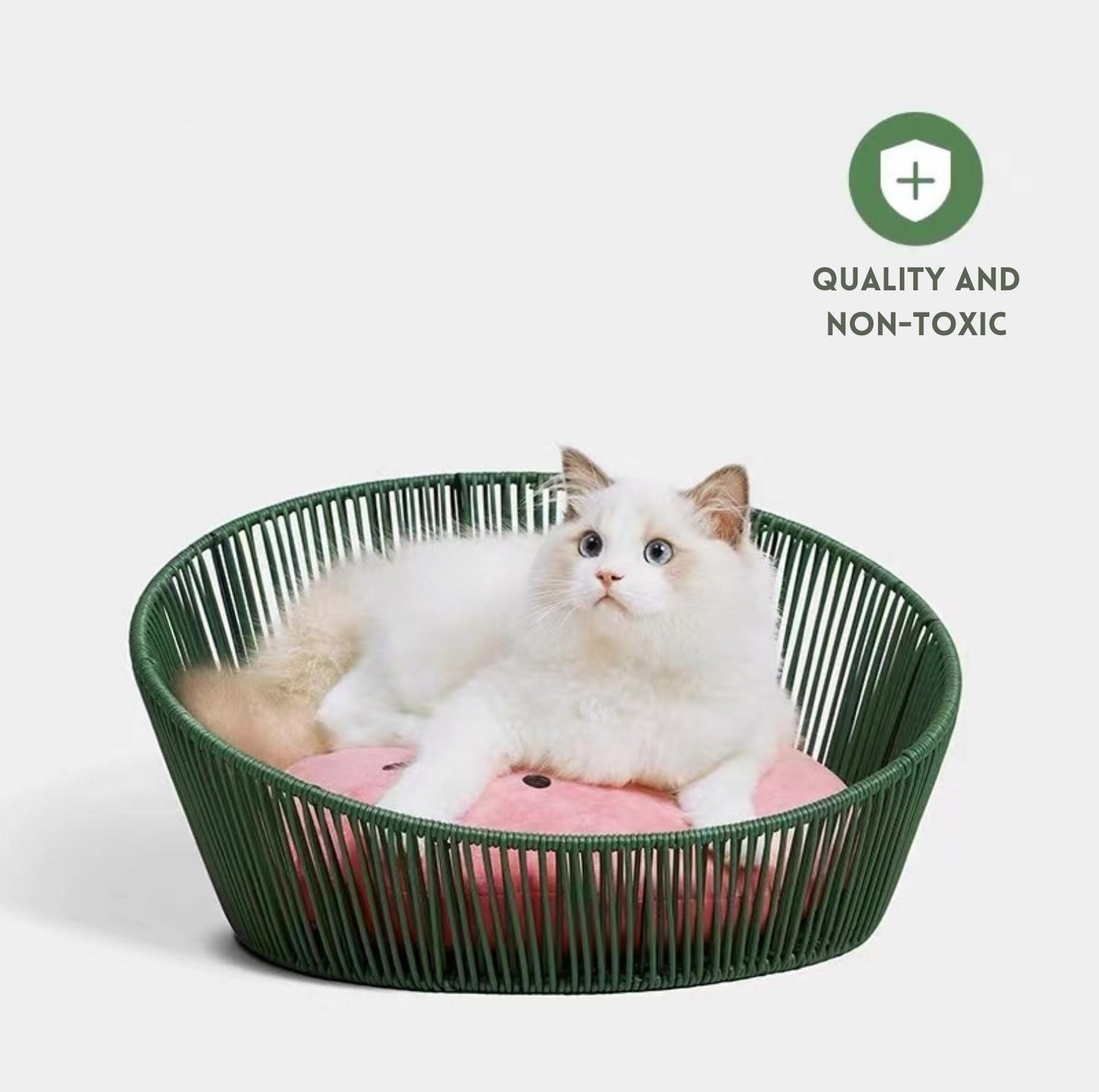 Vetreksa Watermelon Rattan Cat Bed Dog Bed With Removable Thick Pad - {{product.type}} - PawPawUp