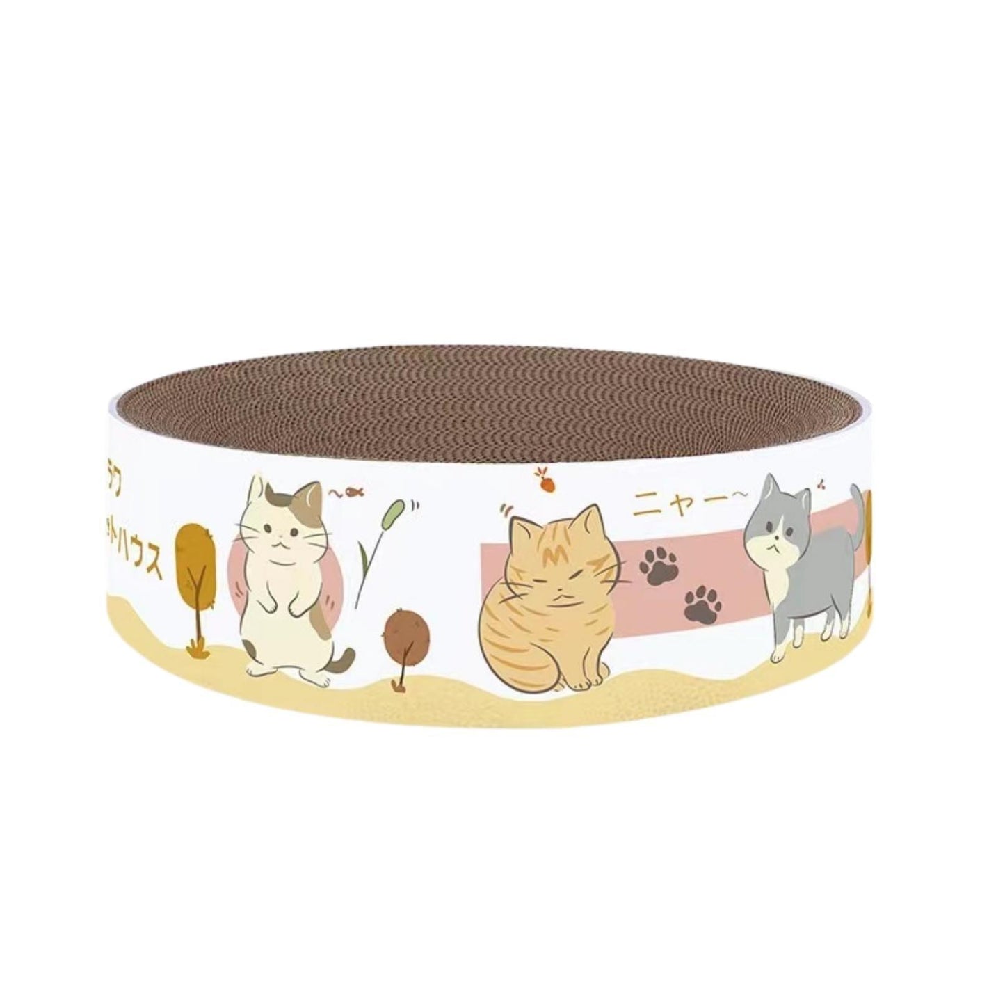 Large Cartoon Round Scratching Board Cat Scratcher - {{product.type}} - PawPawUp