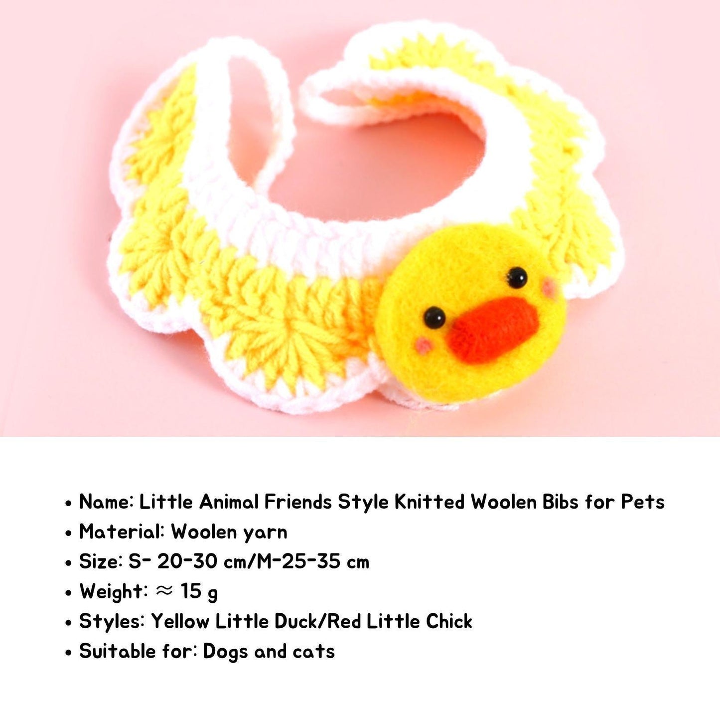 Little Animal Friends Style Knitted Woolen Bibs for Pets - {{product.type}} - PawPawUp