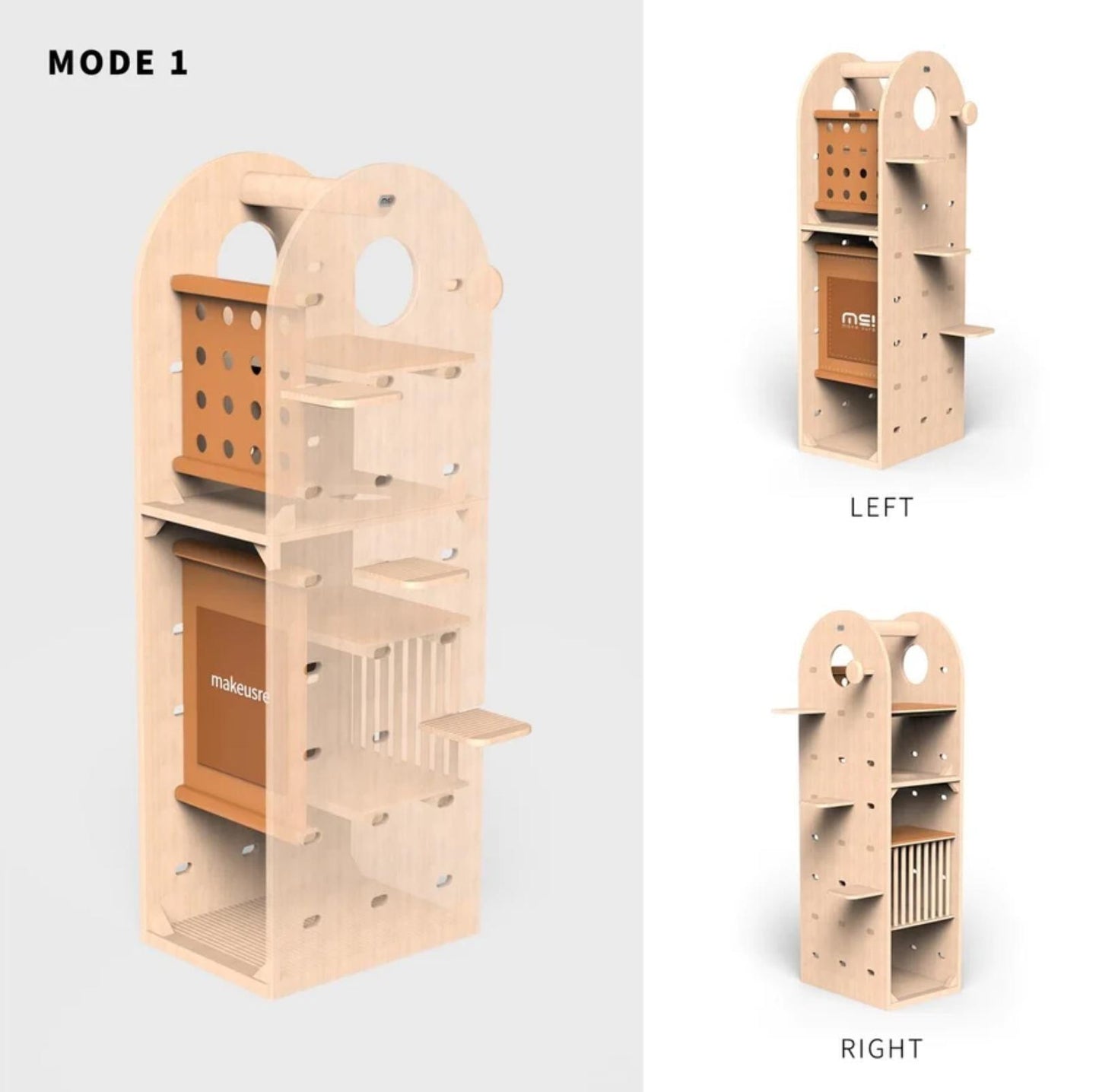 Makesure Luxury Wooden Cat Tree Cat Furniture - {{product.type}} - PawPawUp