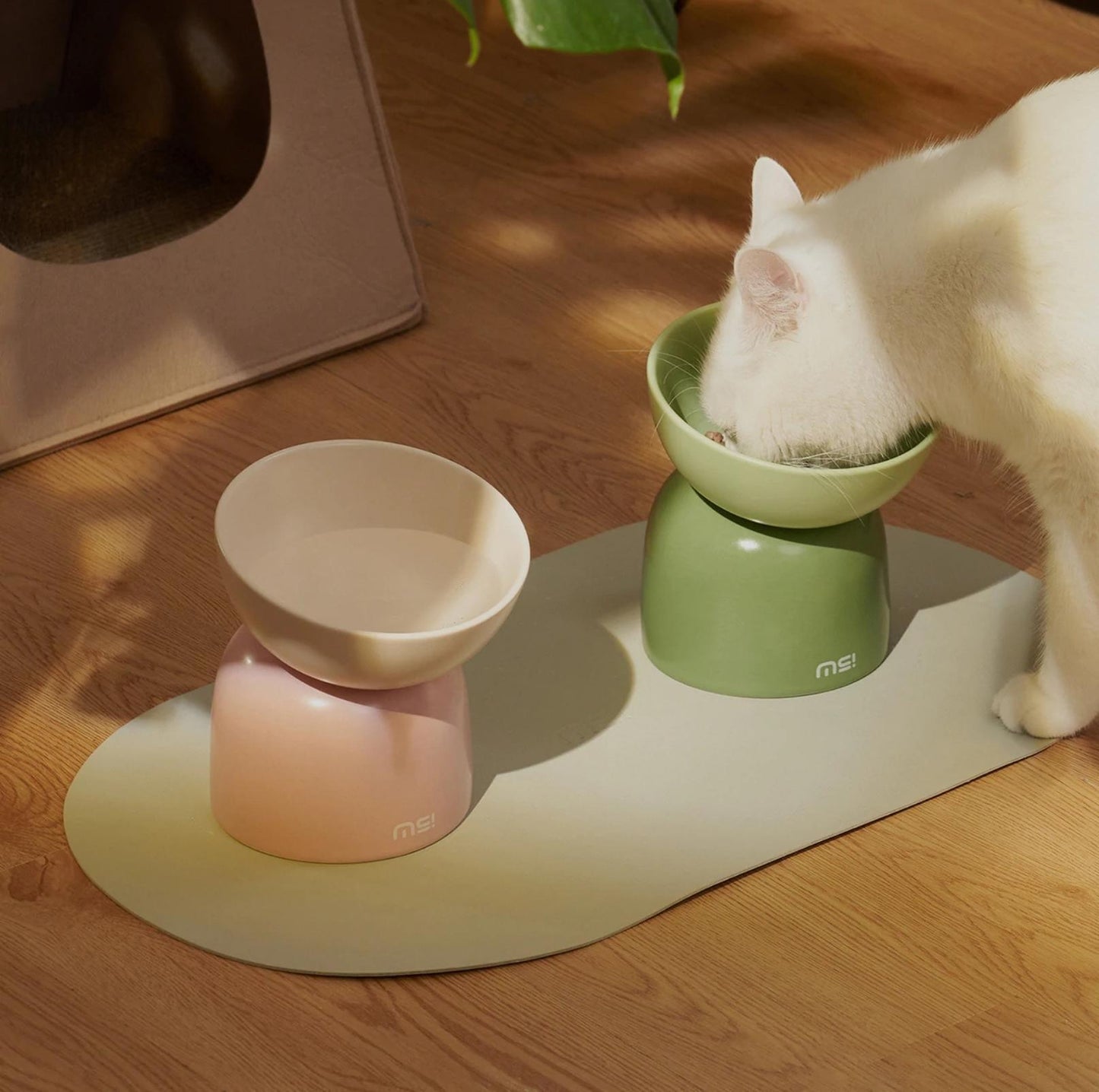 Makesure Sugar Bean Ceramic Double Pet Bowls For Cat and Small Dogs - {{product.type}} - PawPawUp