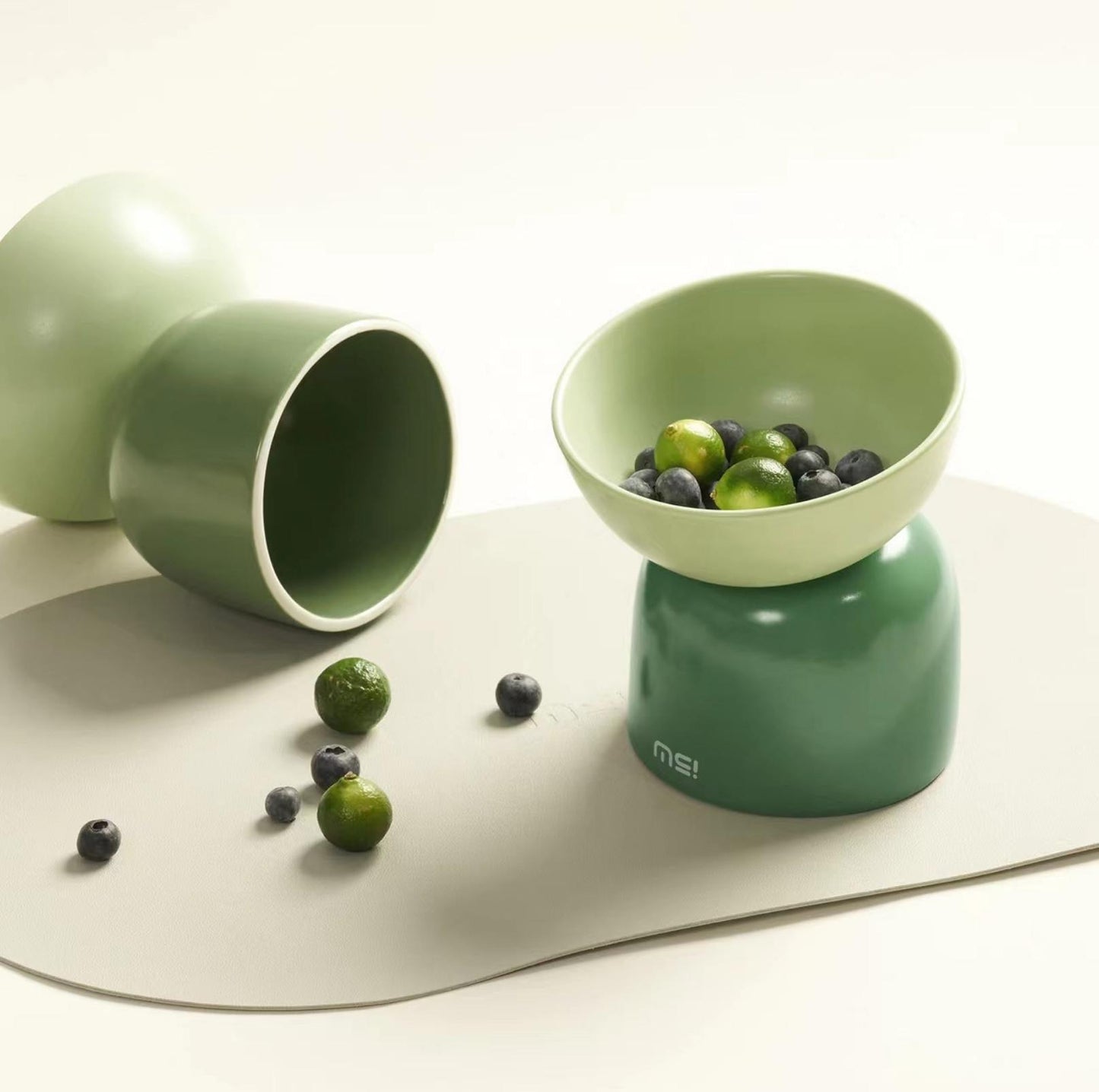 Makesure Sugar Bean Ceramic Double Pet Bowls For Cat and Small Dogs - {{product.type}} - PawPawUp