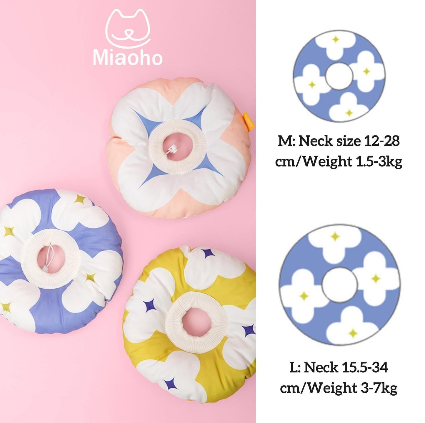Miaoho Flower Pattern Water-Proof Pet Recovery Collar - {{product.type}} - PawPawUp