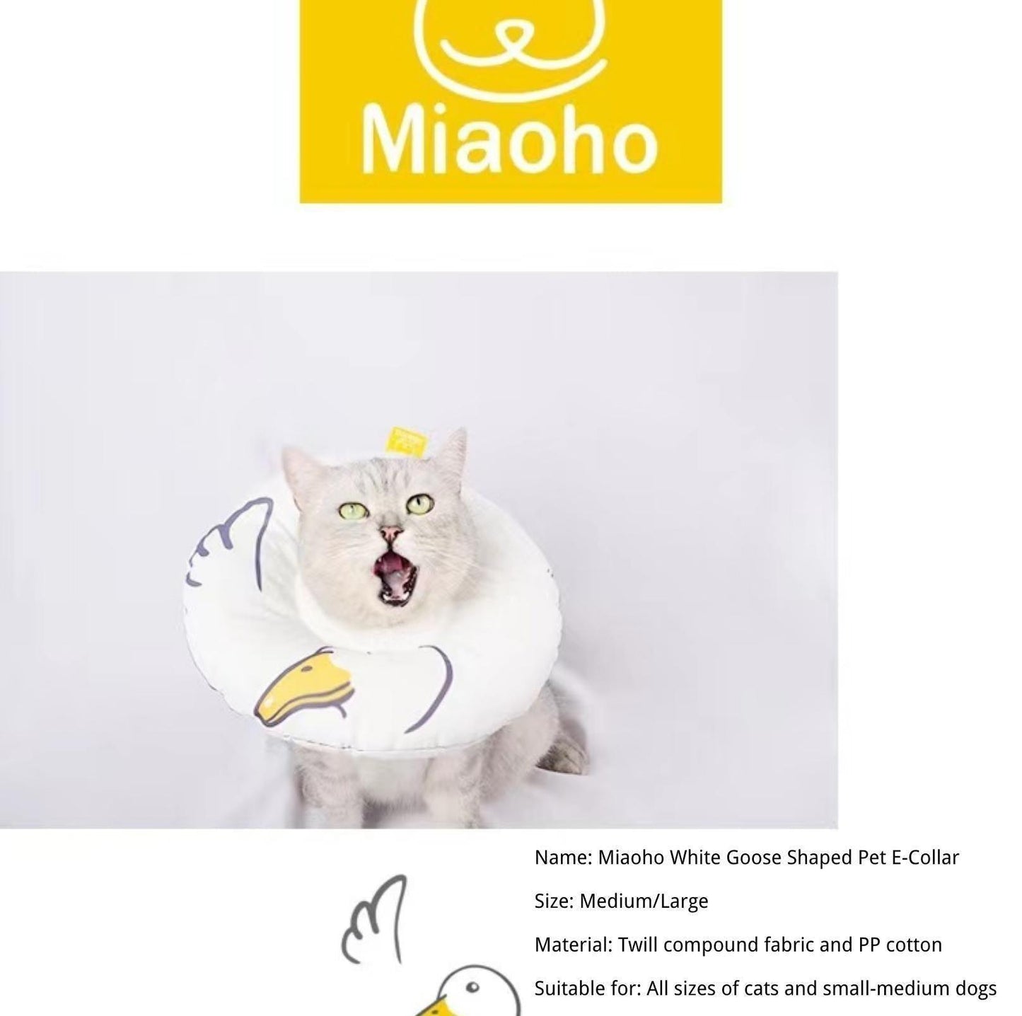 Miaoho White Goose Pet E-Collar Elizabeth Collar - {{product.type}} - PawPawUp