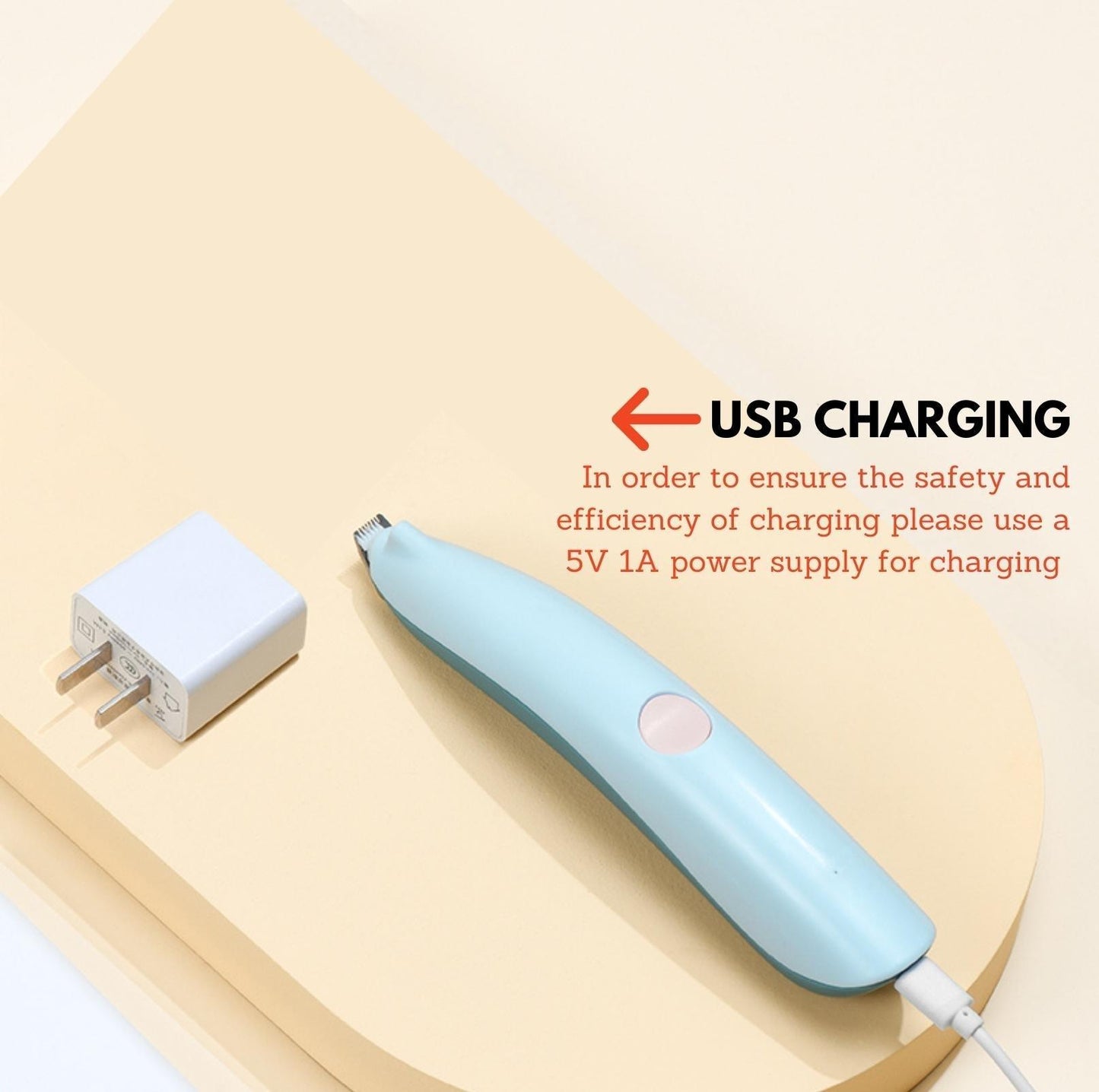 Pakeway Quiet Electric Pet Hair Trimmer With Light And USB Power Charge - {{product.type}} - PawPawUp