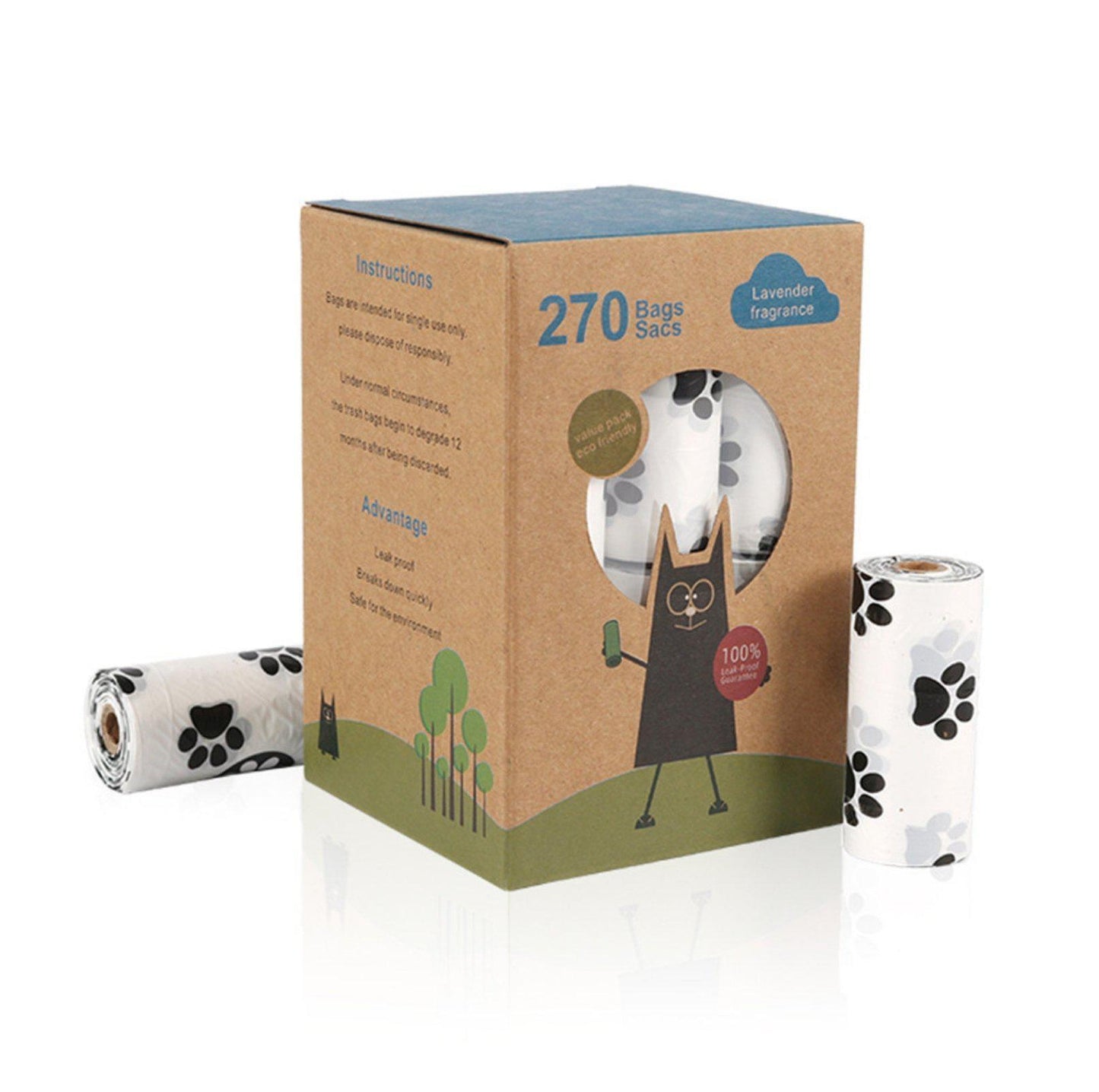 Pet Waste Bag (poop bag) 18 Rolls EPI Biodegradable - {{product.type}} - PawPawUp