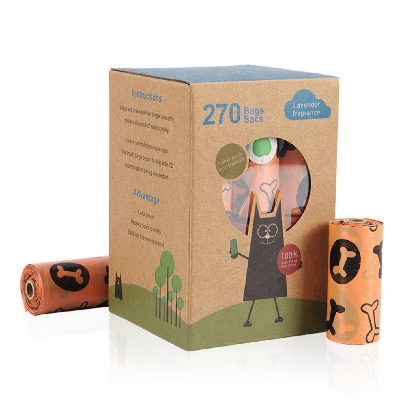 Pet Waste Bag (poop bag) 18 Rolls EPI Biodegradable - {{product.type}} - PawPawUp