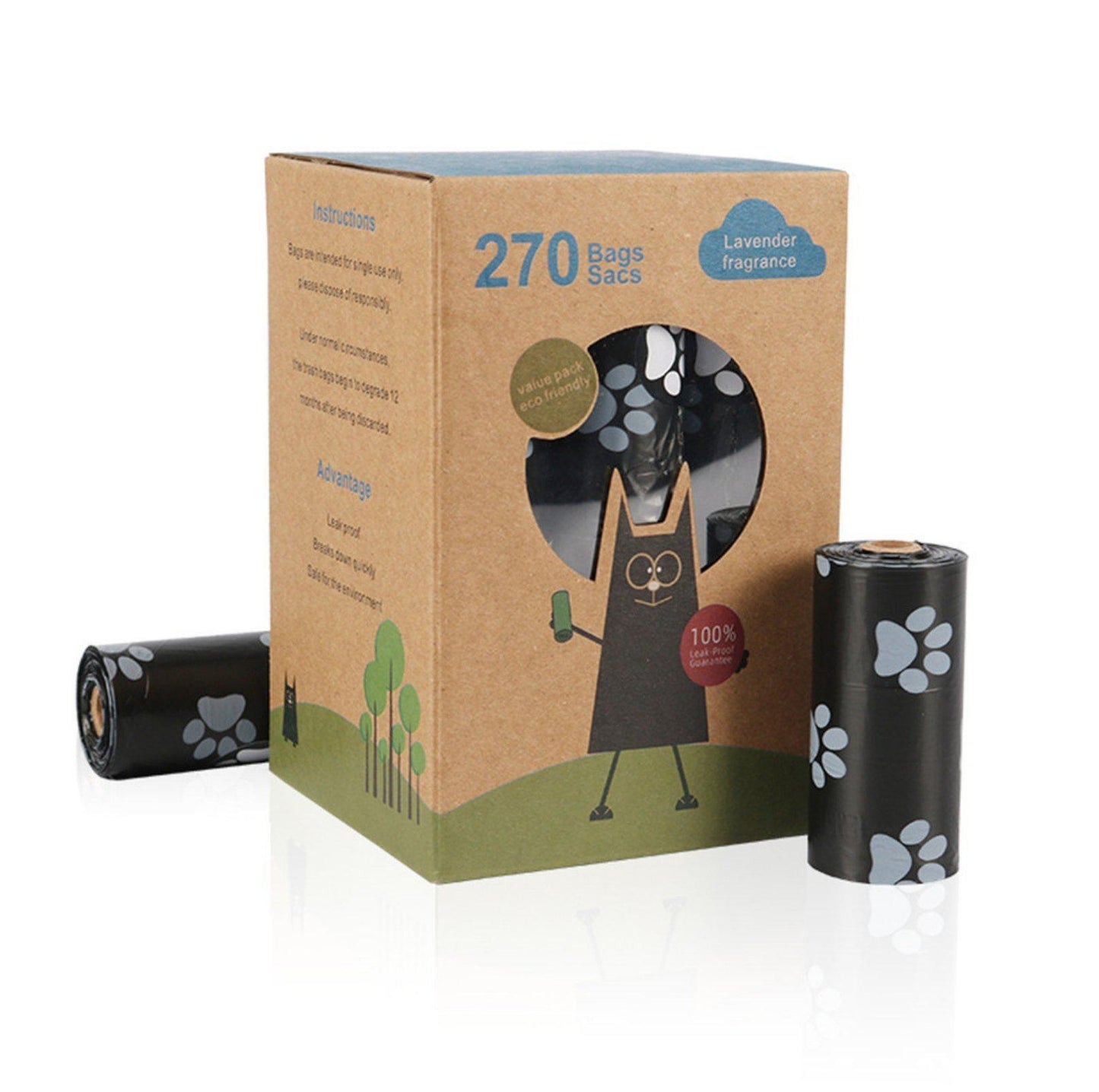 Pet Waste Bag (poop bag) 18 Rolls EPI Biodegradable - {{product.type}} - PawPawUp