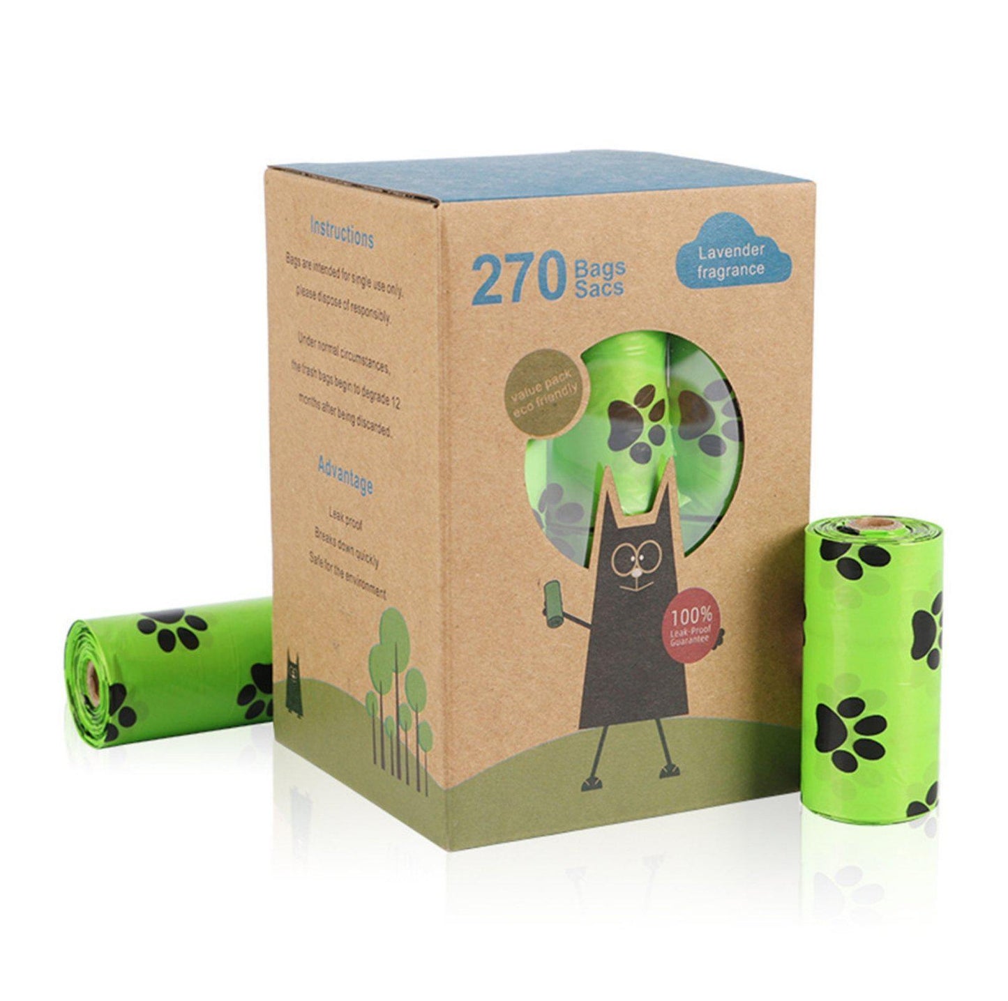 Pet Waste Bag (poop bag) 18 Rolls EPI Biodegradable - {{product.type}} - PawPawUp