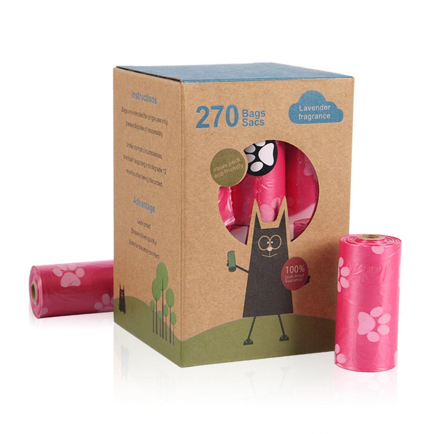 Pet Waste Bag (poop bag) 18 Rolls EPI Biodegradable - {{product.type}} - PawPawUp