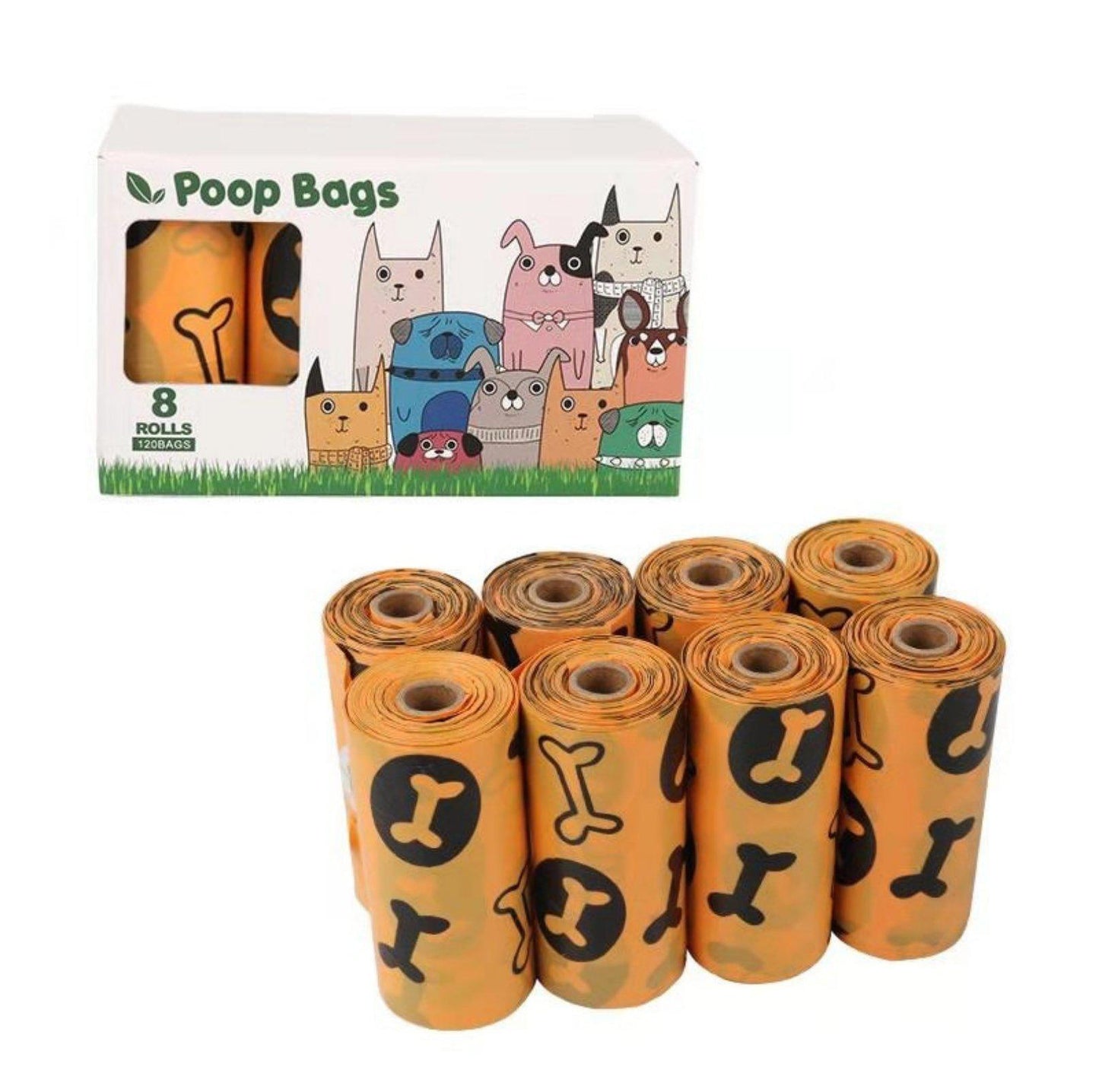 Pet Waste Bag (poop bag) 8 Rolls EPI Biodegradable - {{product.type}} - PawPawUp