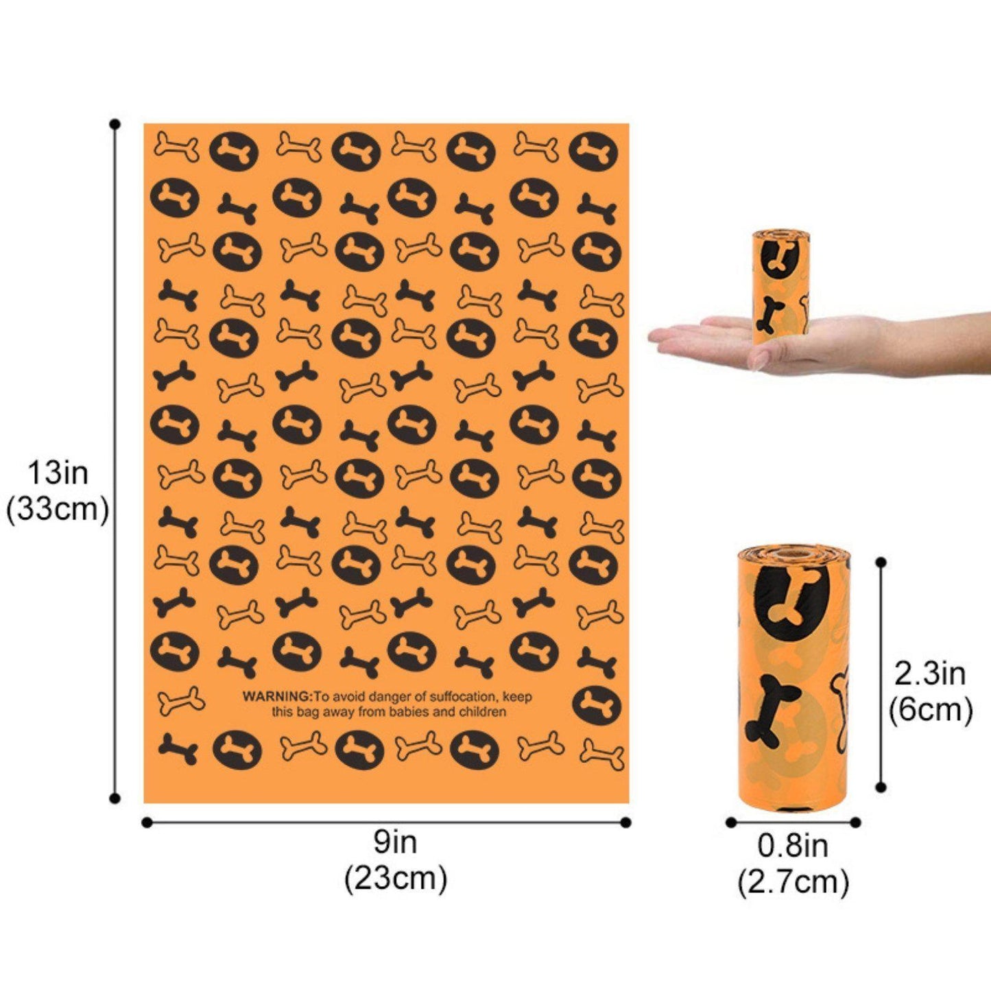 Pet Waste Bag (poop bag) 8 Rolls EPI Biodegradable - {{product.type}} - PawPawUp