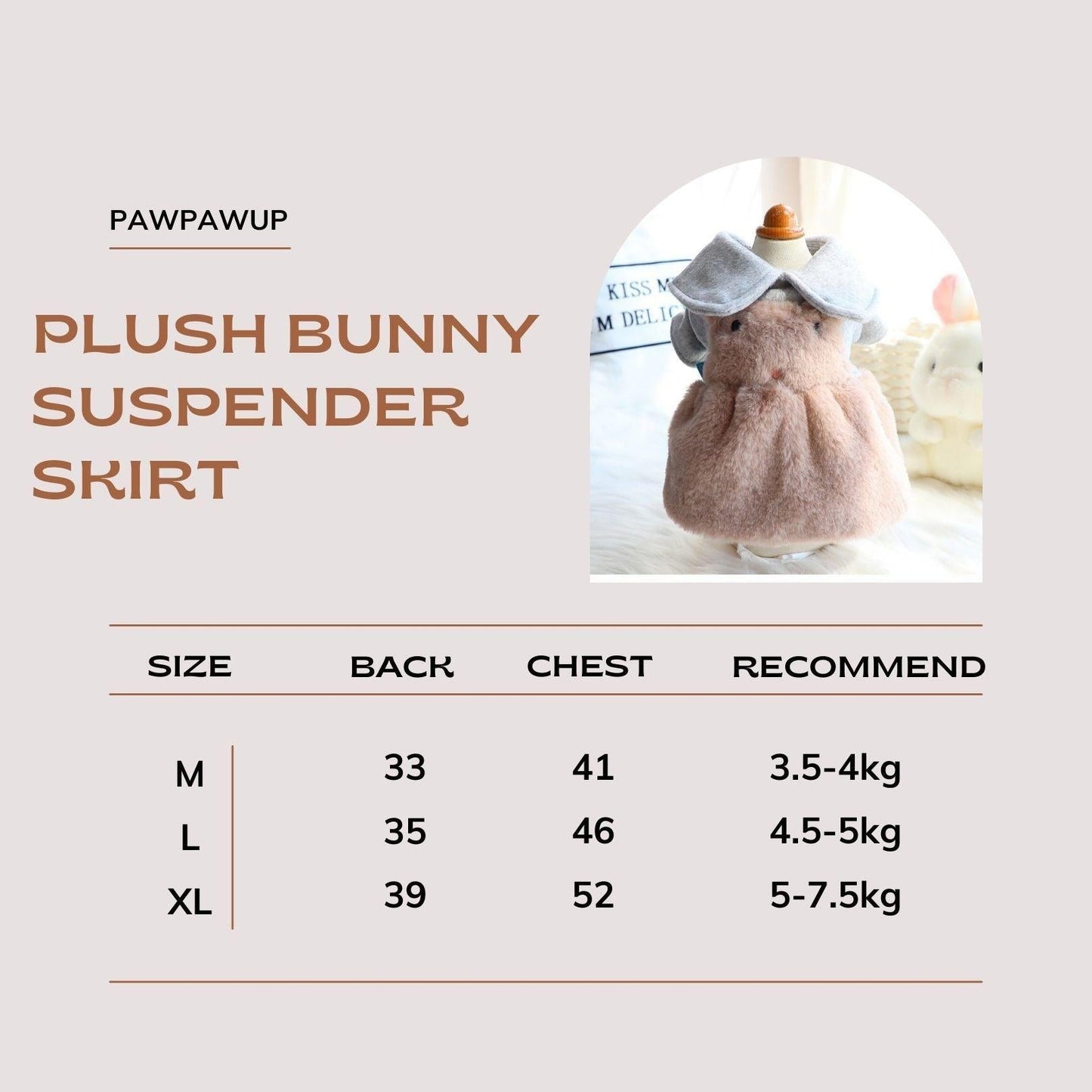 Plush Bunny Winter and Autumn Suspender Skirt - {{product.type}} - PawPawUp
