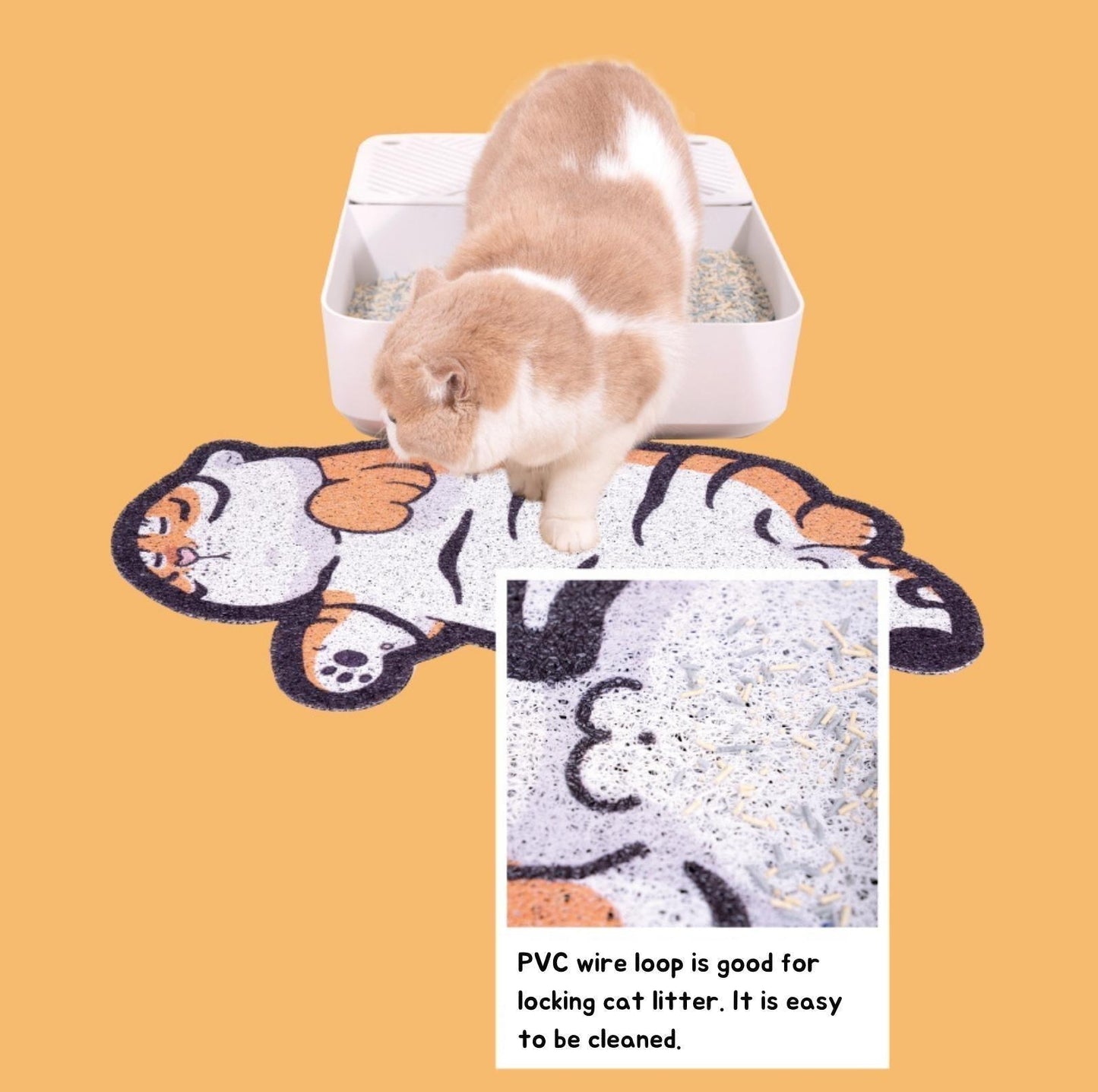 PurLab Tiger Shape Cat Litter Mat Multi-Functional - {{product.type}} - PawPawUp