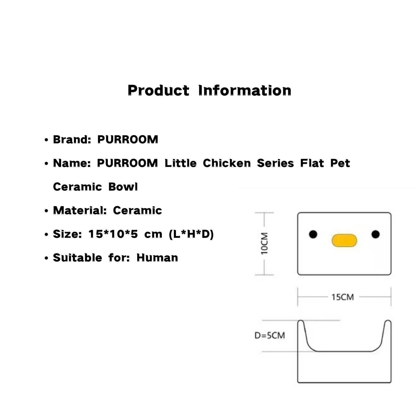 PURROOM Little Chicken Flat Ceramic Cat Bowls and Dog Bowls - {{product.type}} - PawPawUp