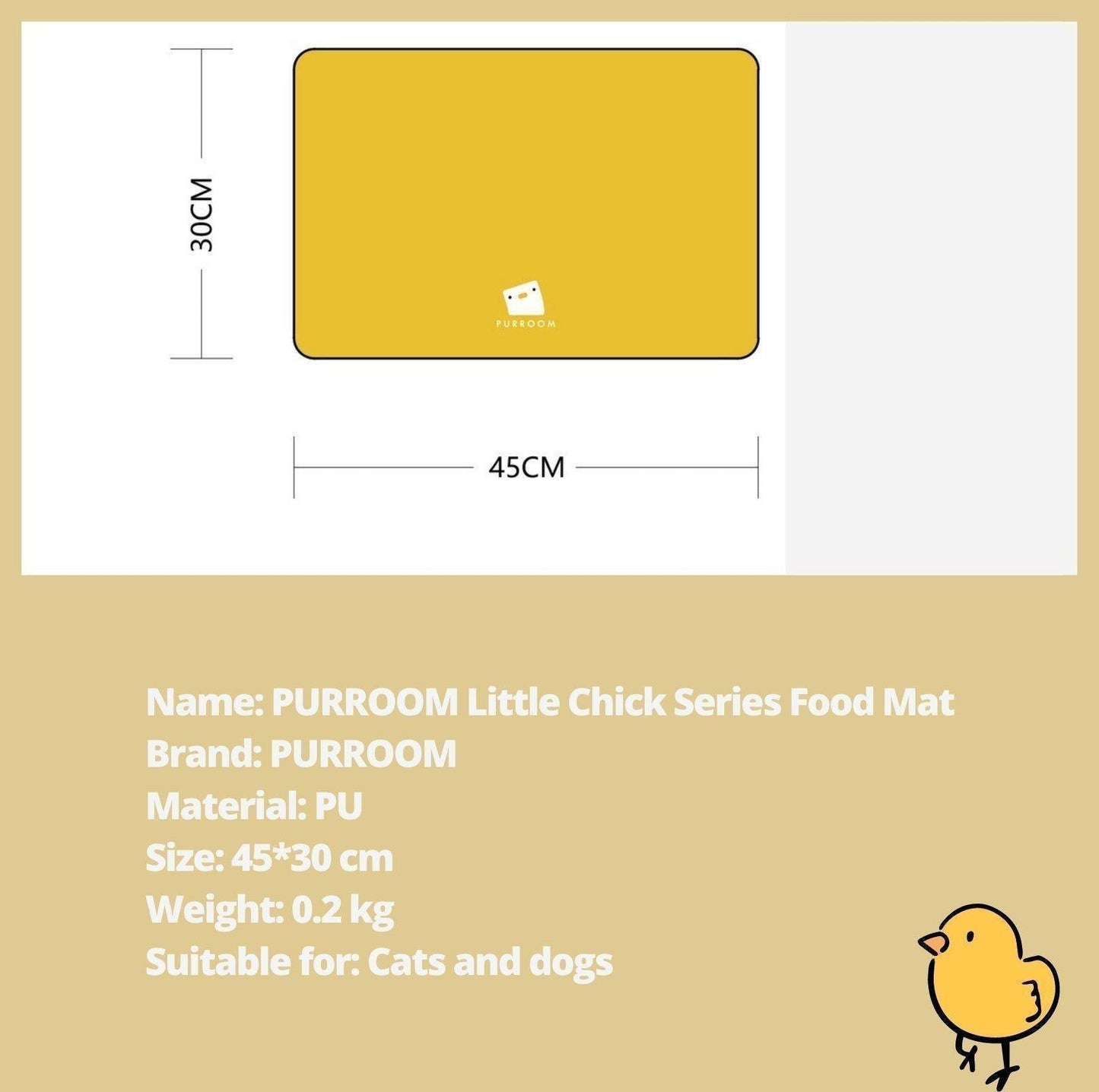 PURROOM Little Chicken Series - Anti-Slip Pet Food Mat - {{product.type}} - PawPawUp