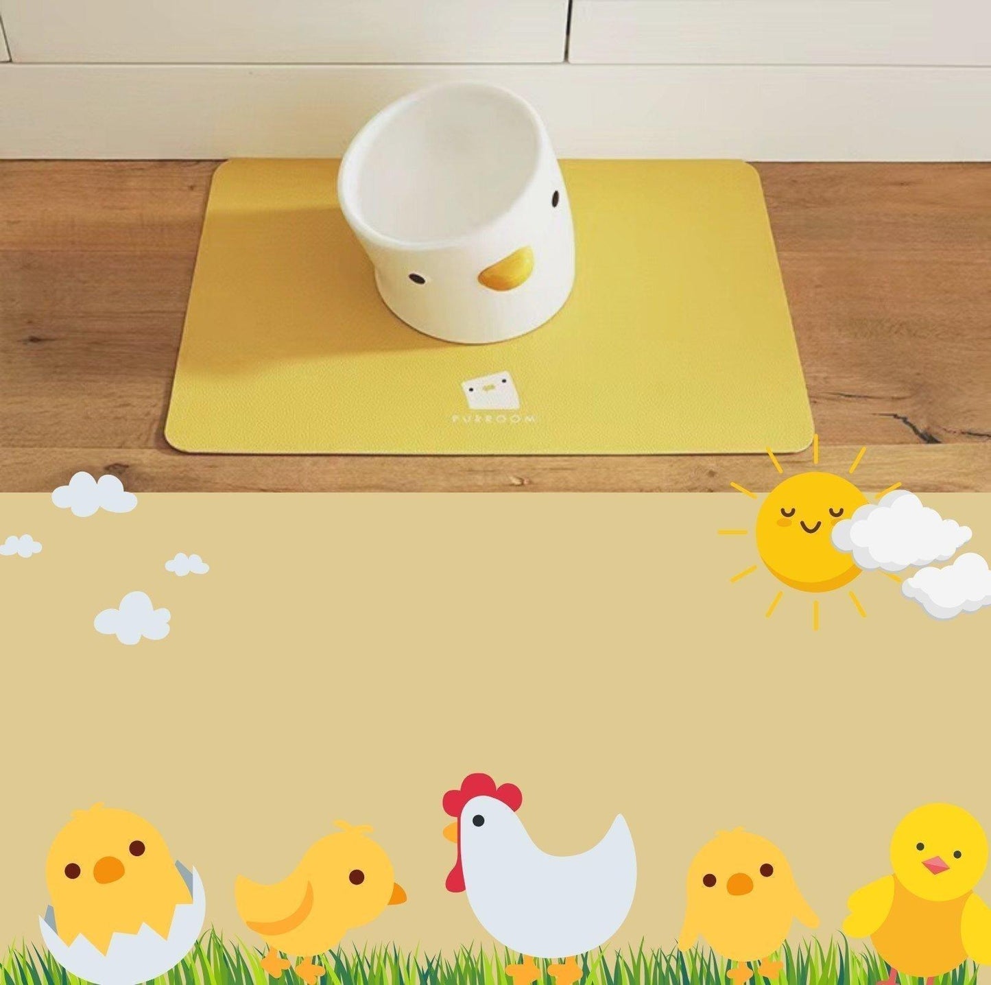 PURROOM Little Chicken Series - Anti-Slip Pet Food Mat - {{product.type}} - PawPawUp