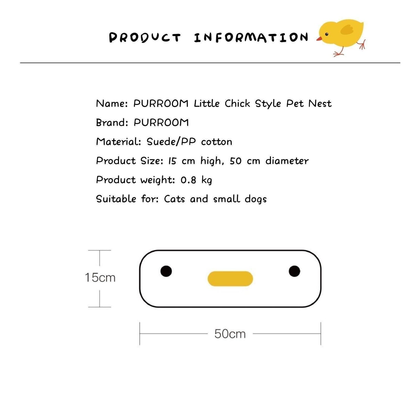 PURROOM Little Chicken Style Cat Bed (Suit small Purroom cat scratcher board) - {{product.type}} - PawPawUp