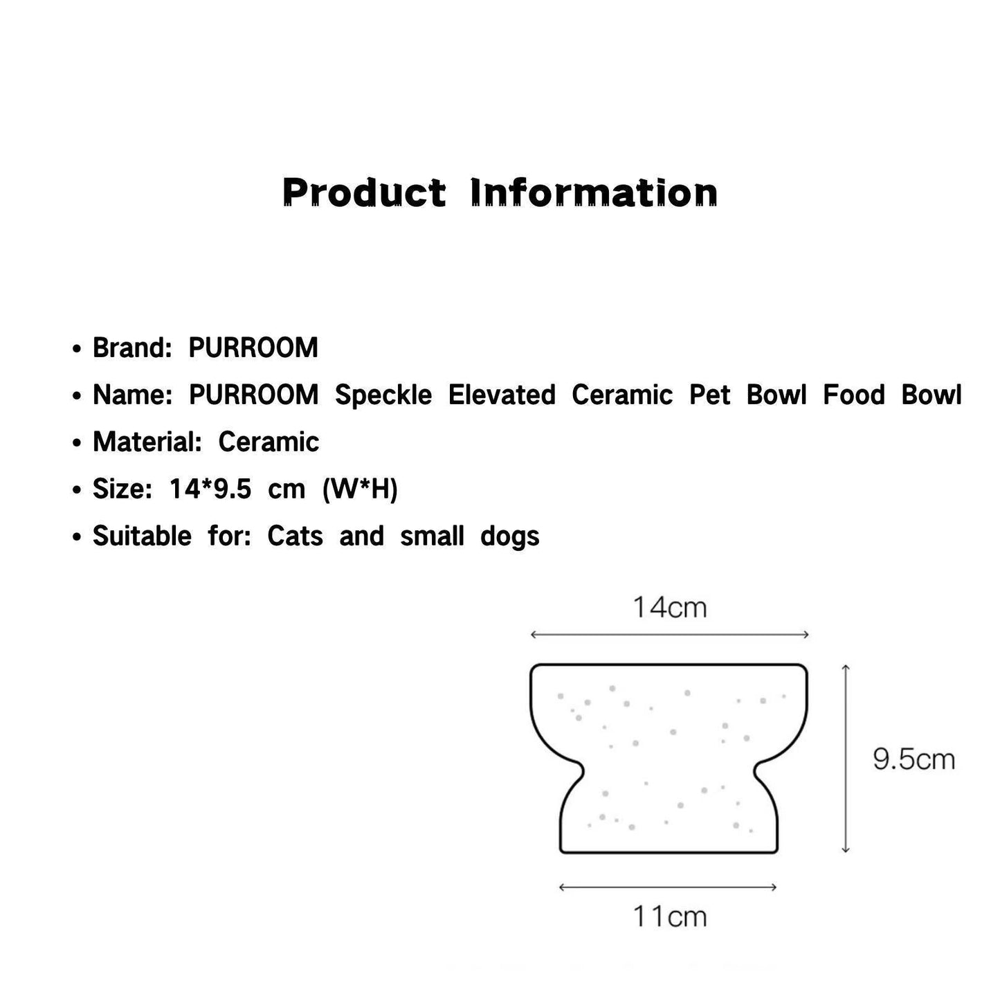 PURROOM Speckle Elevated Ceramic Cat Bowls Small Dog Bowls - {{product.type}} - PawPawUp