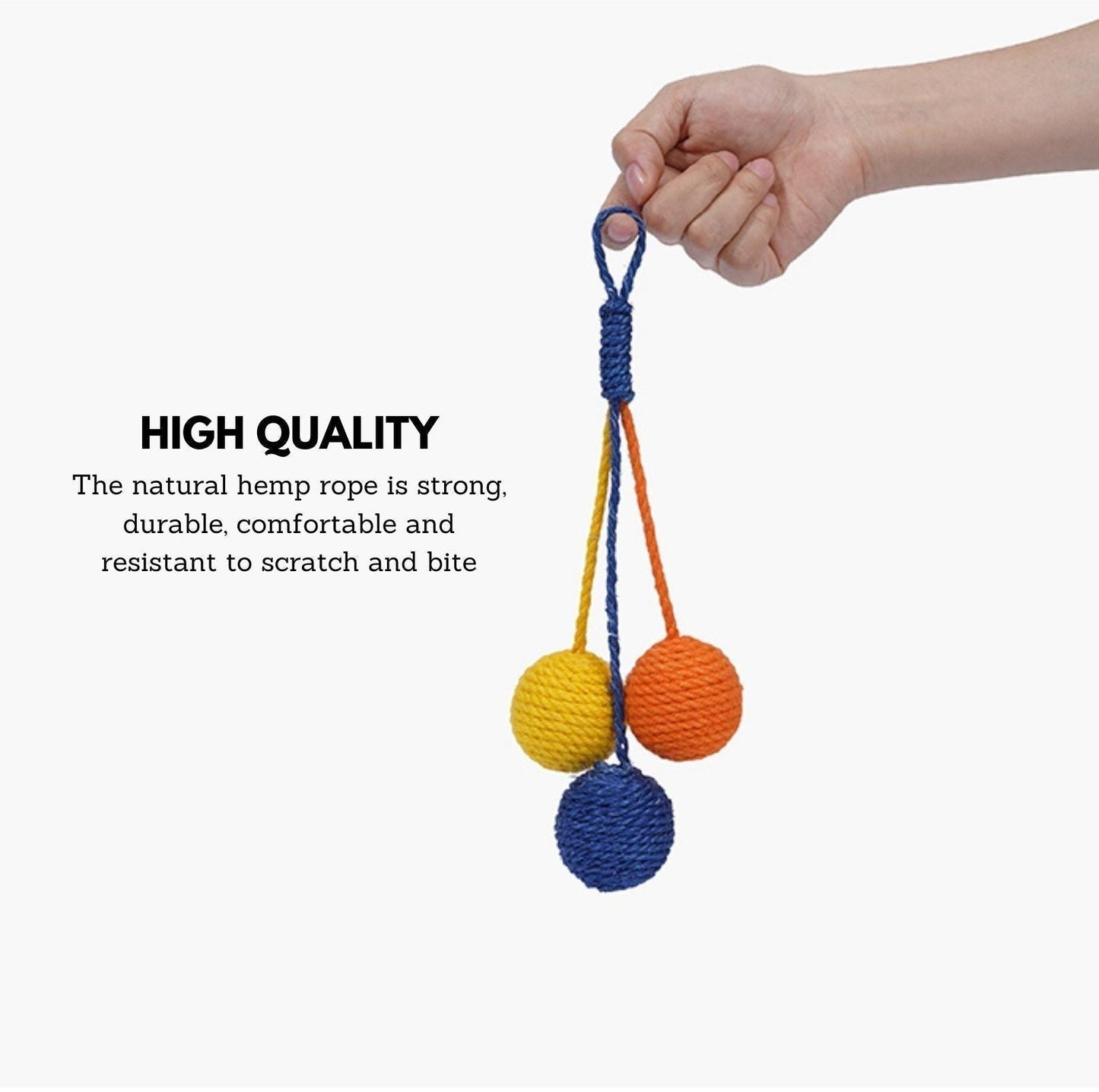 ZeZe Sisal Rope Balls Cat Toys Set - {{product.type}} - PawPawUp