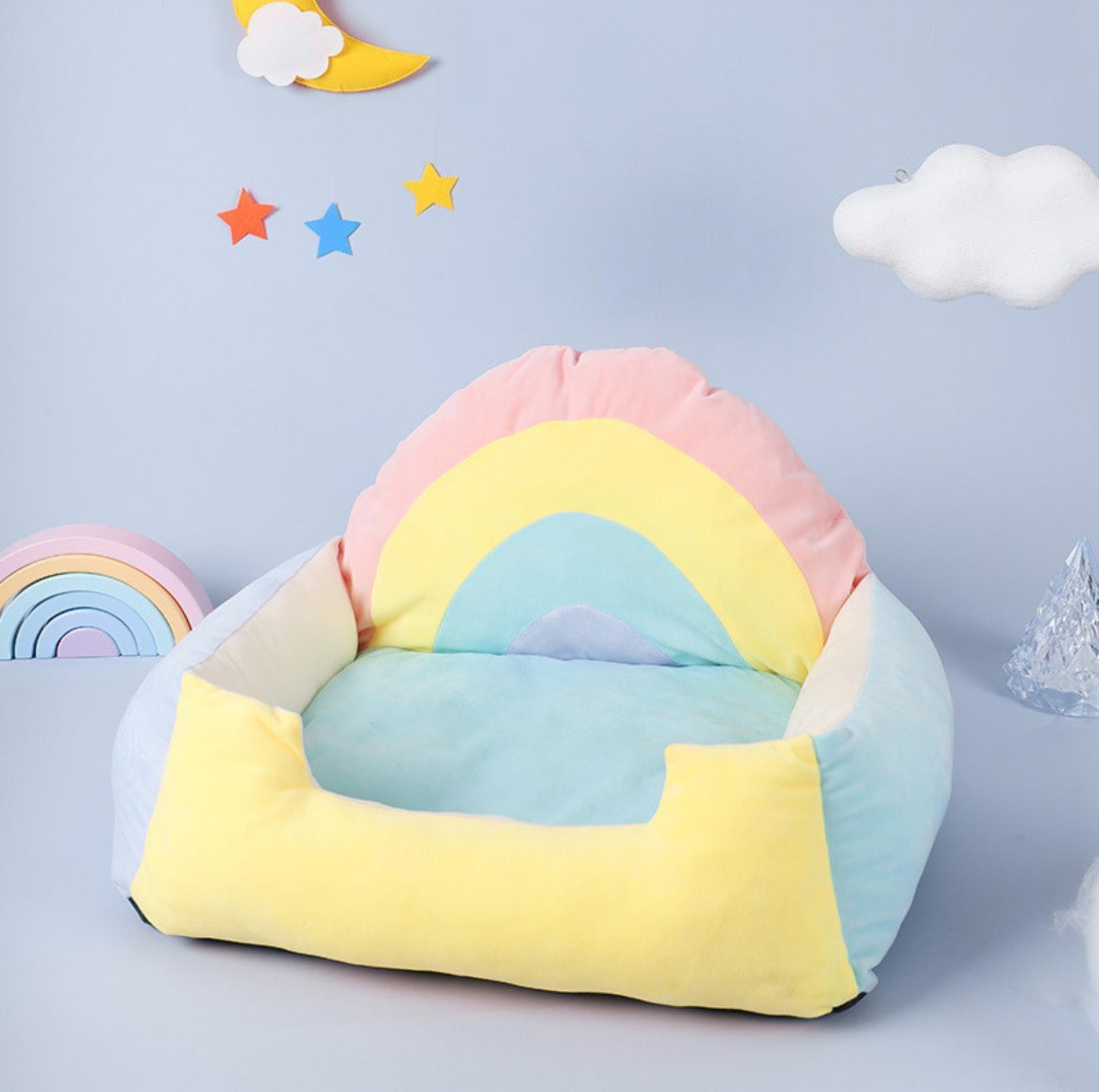 Soft Rainbow Cat Bed Dog Bed - {{product.type}} - PawPawUp