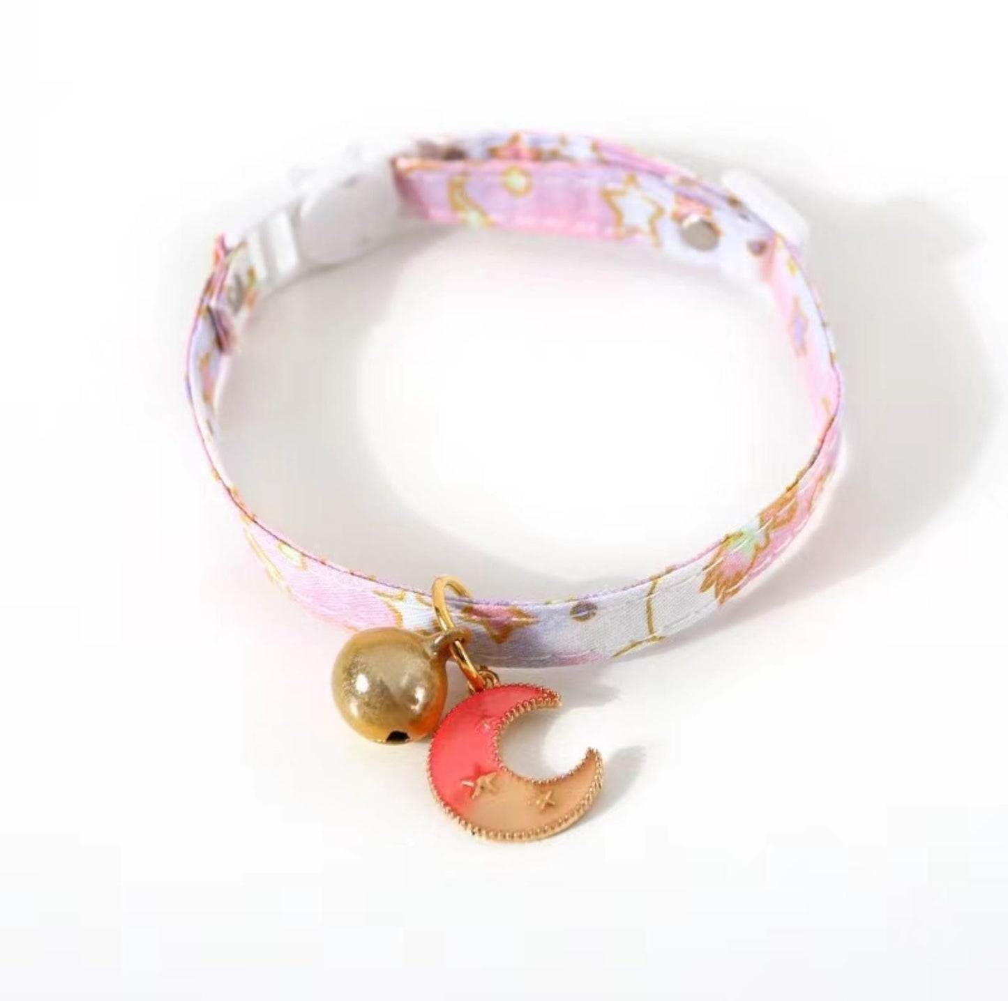 Sweet Moon and Star Series Adjustable Bell Cat Collar - {{product.type}} - PawPawUp