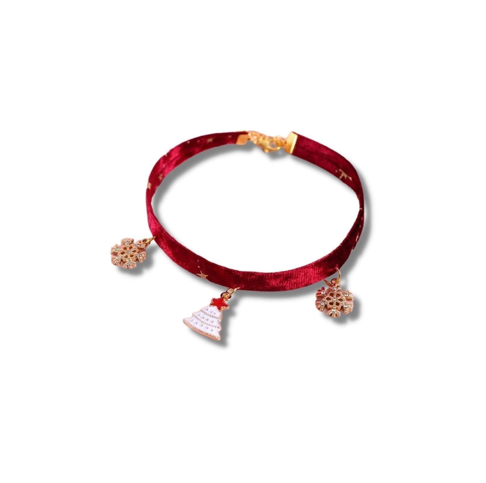 Velvet Adjustable Pet Collar With Bronzing Pendants - {{product.type}} - PawPawUp