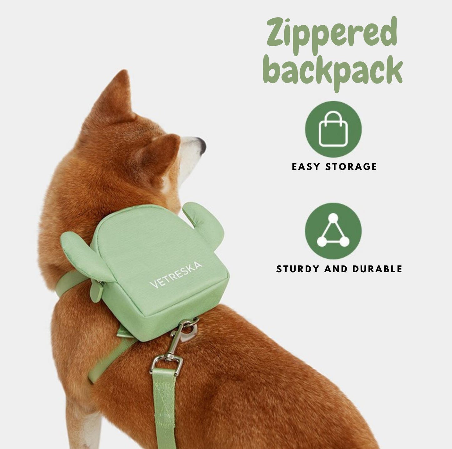 Vetreska Pet Backpack Leash Set Polyester - {{product.type}} - PawPawUp