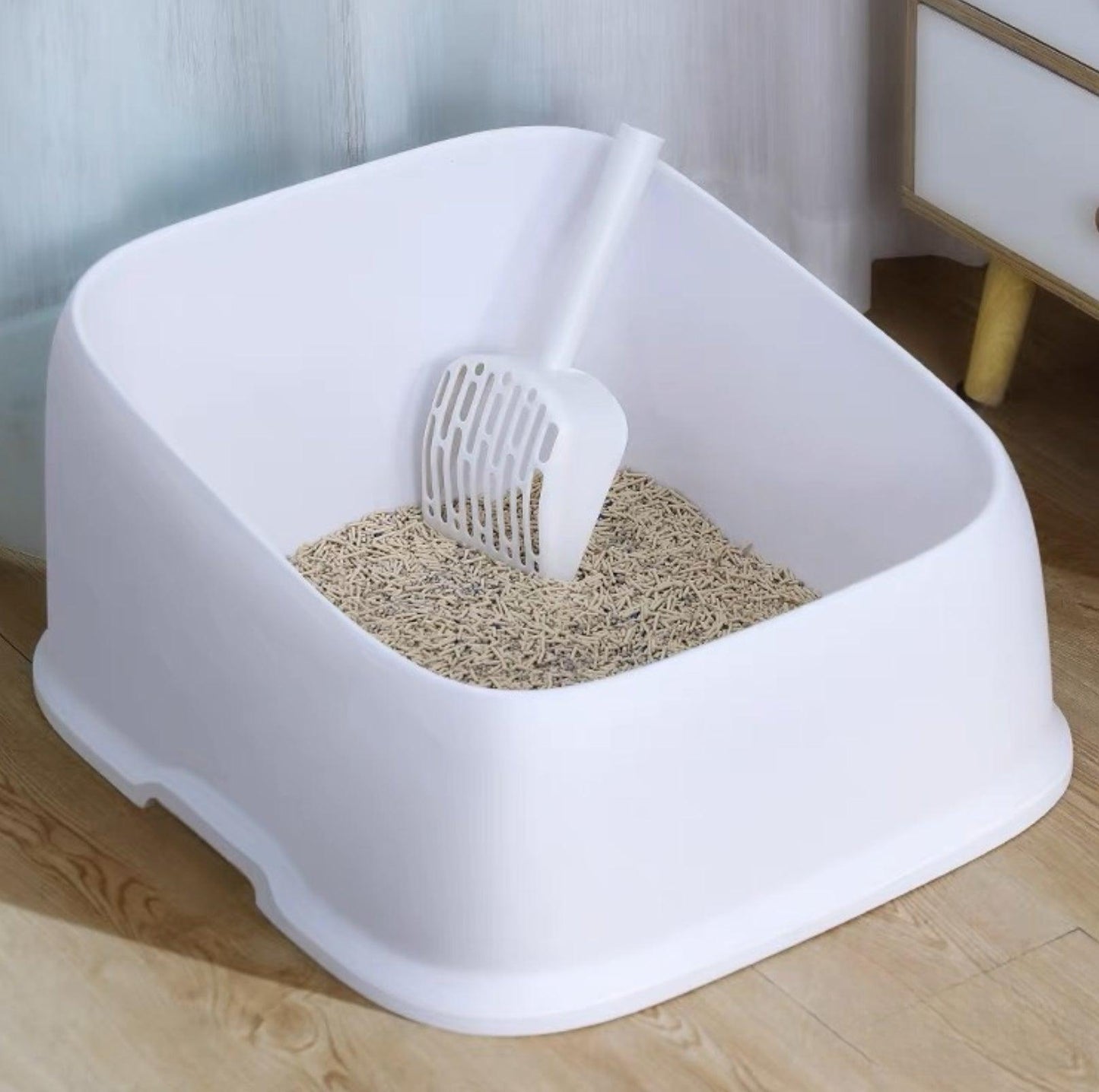 White Cat Litter Scoop - {{product.type}} - PawPawUp