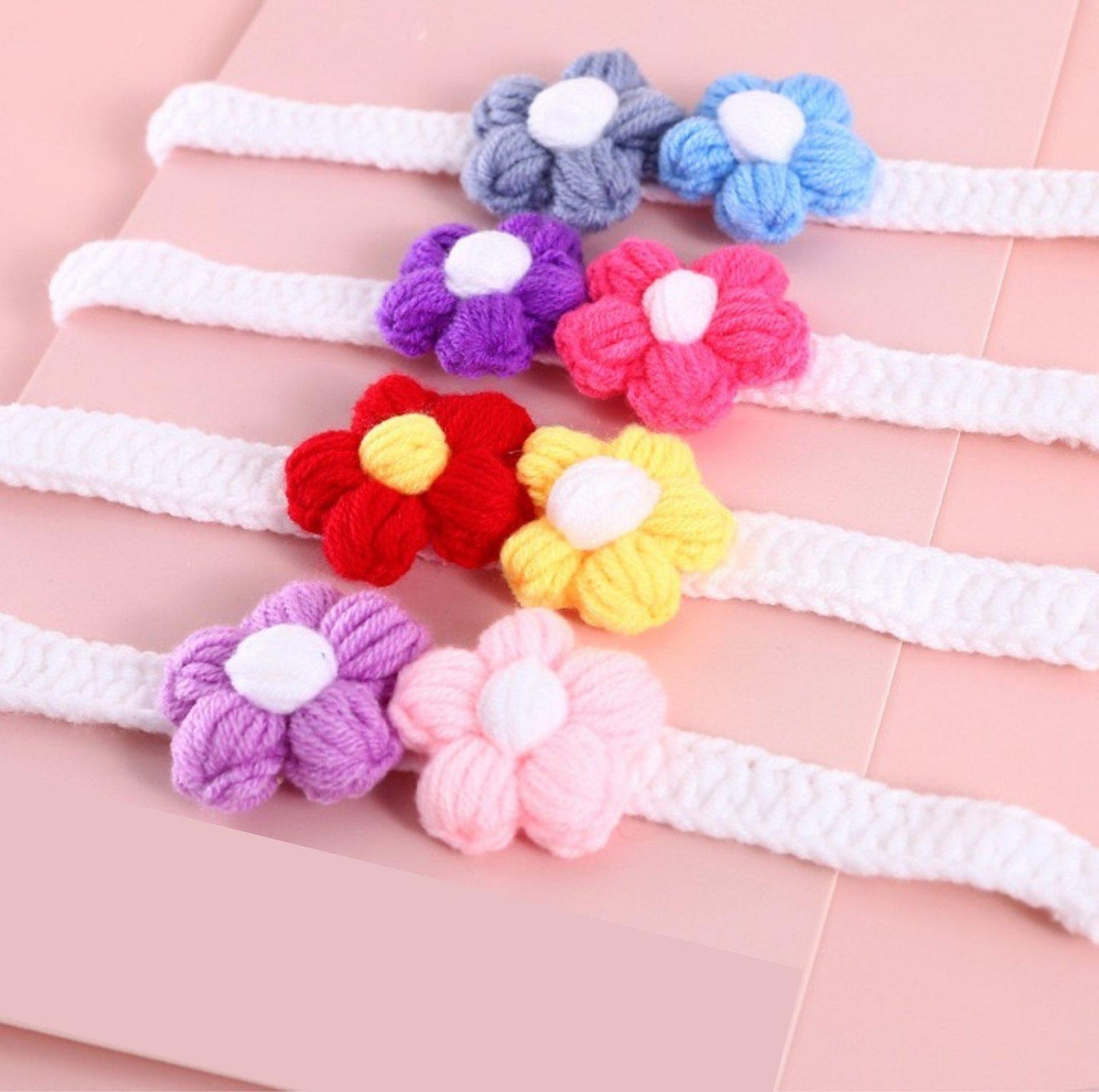Woolen Knitting Sunflower Pet Collar - {{product.type}} - PawPawUp