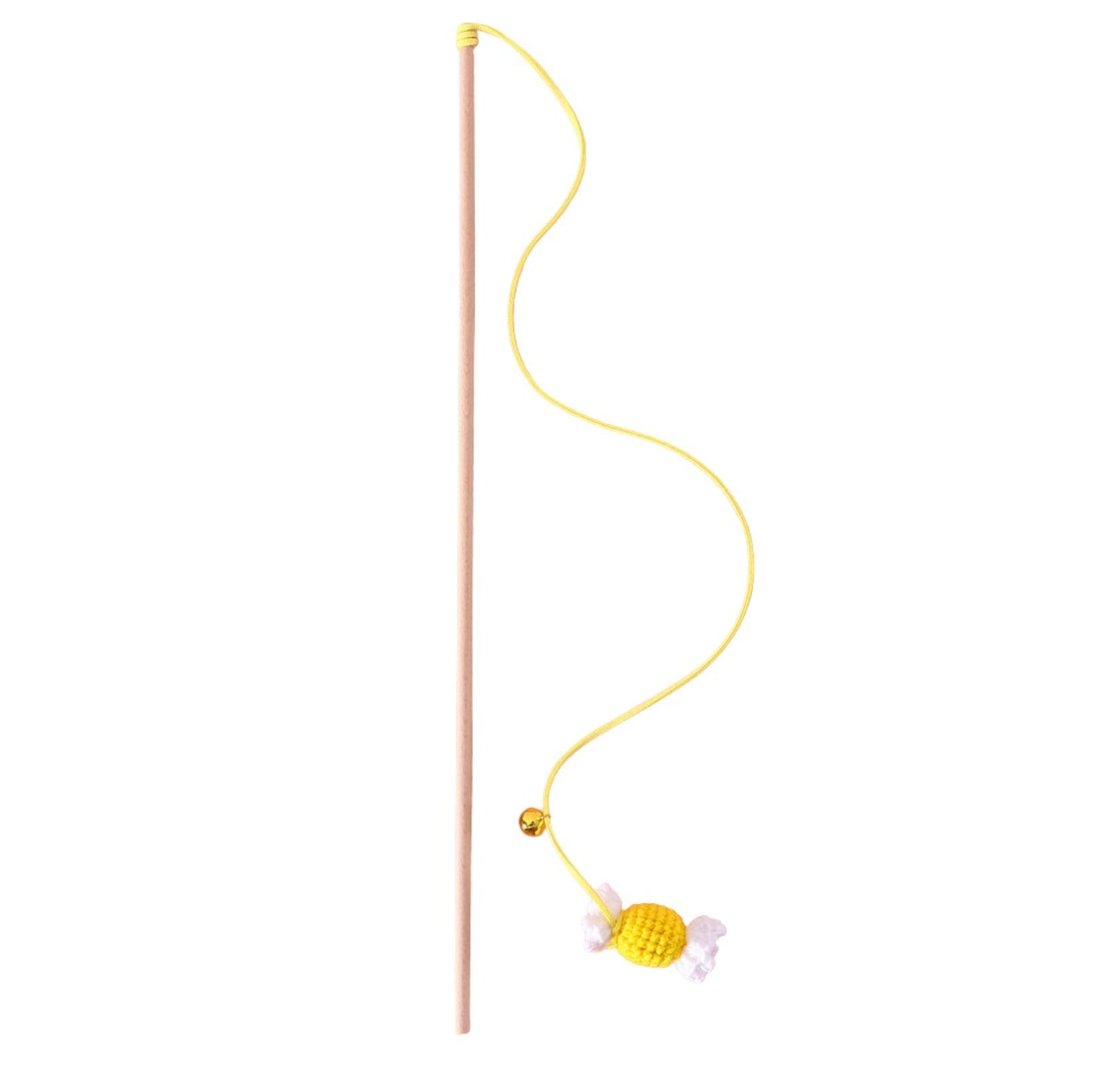 Woollen Knitted Colourful Candy Cat Stick Cat Toys - {{product.type}} - PawPawUp
