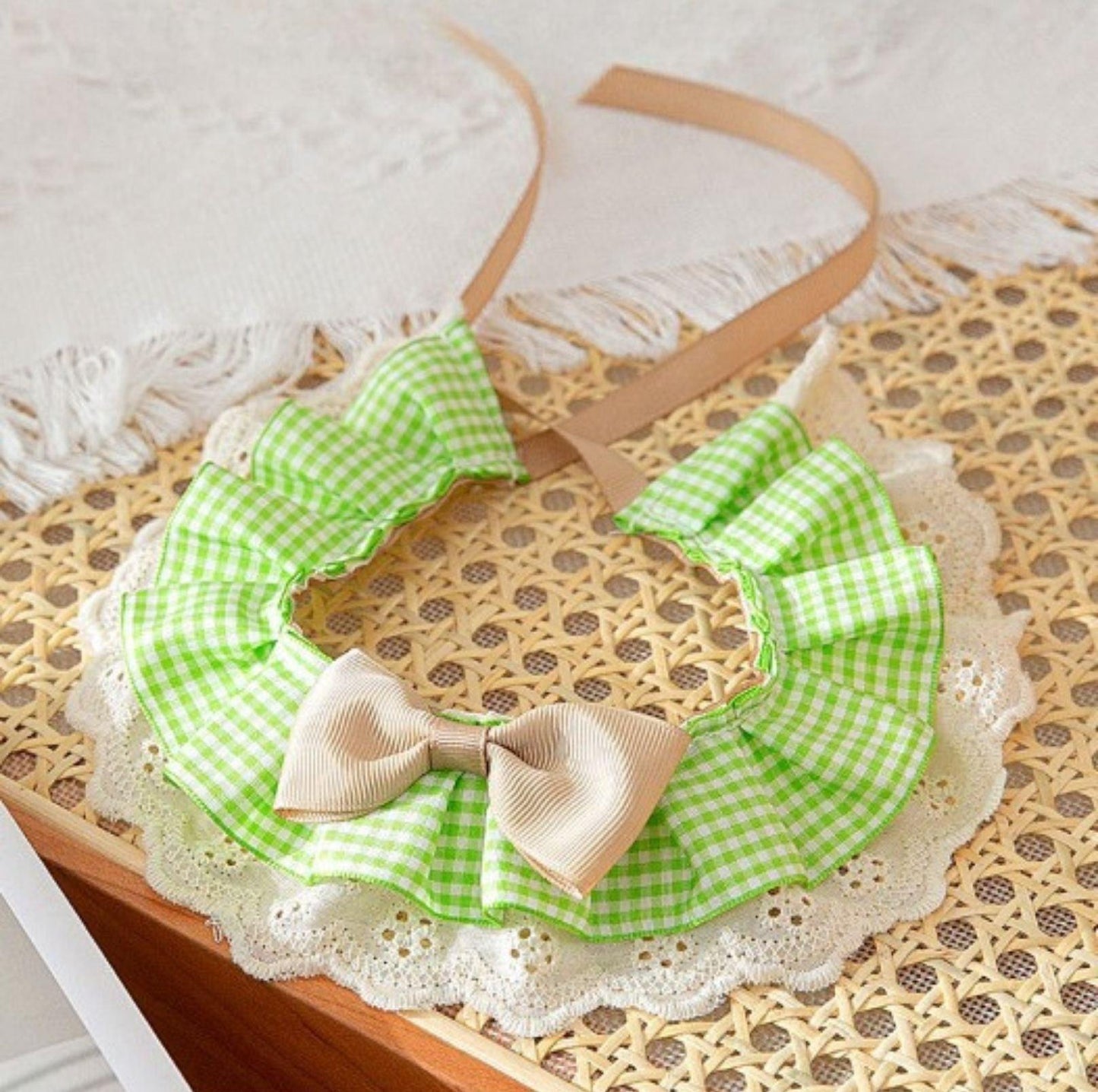 Woven Plaid Bow-Tie Pet Bib - {{product.type}} - PawPawUp
