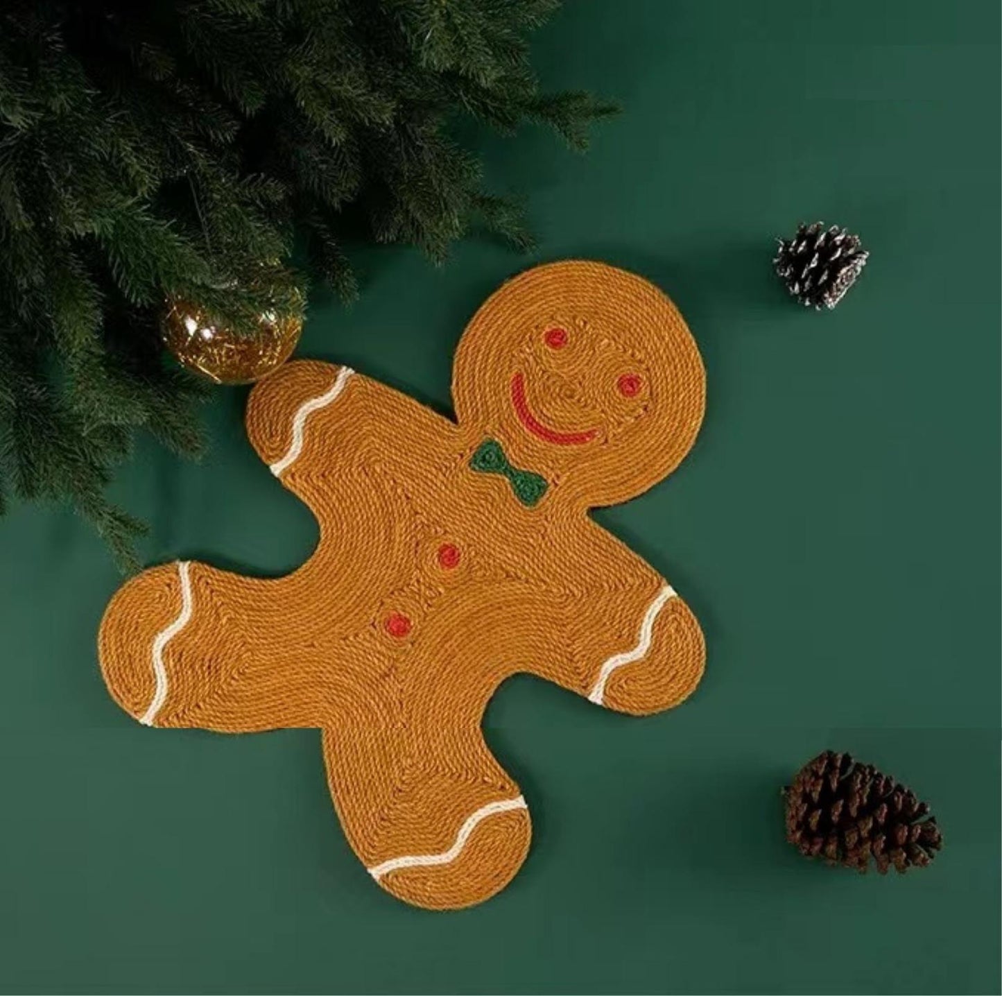 ZeZe Christmas Gingerbread Man Scratching Mat Cat Scratcher - {{product.type}} - PawPawUp