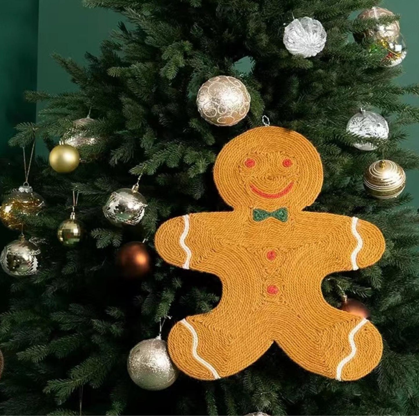 ZeZe Christmas Gingerbread Man Scratching Mat Cat Scratcher - {{product.type}} - PawPawUp