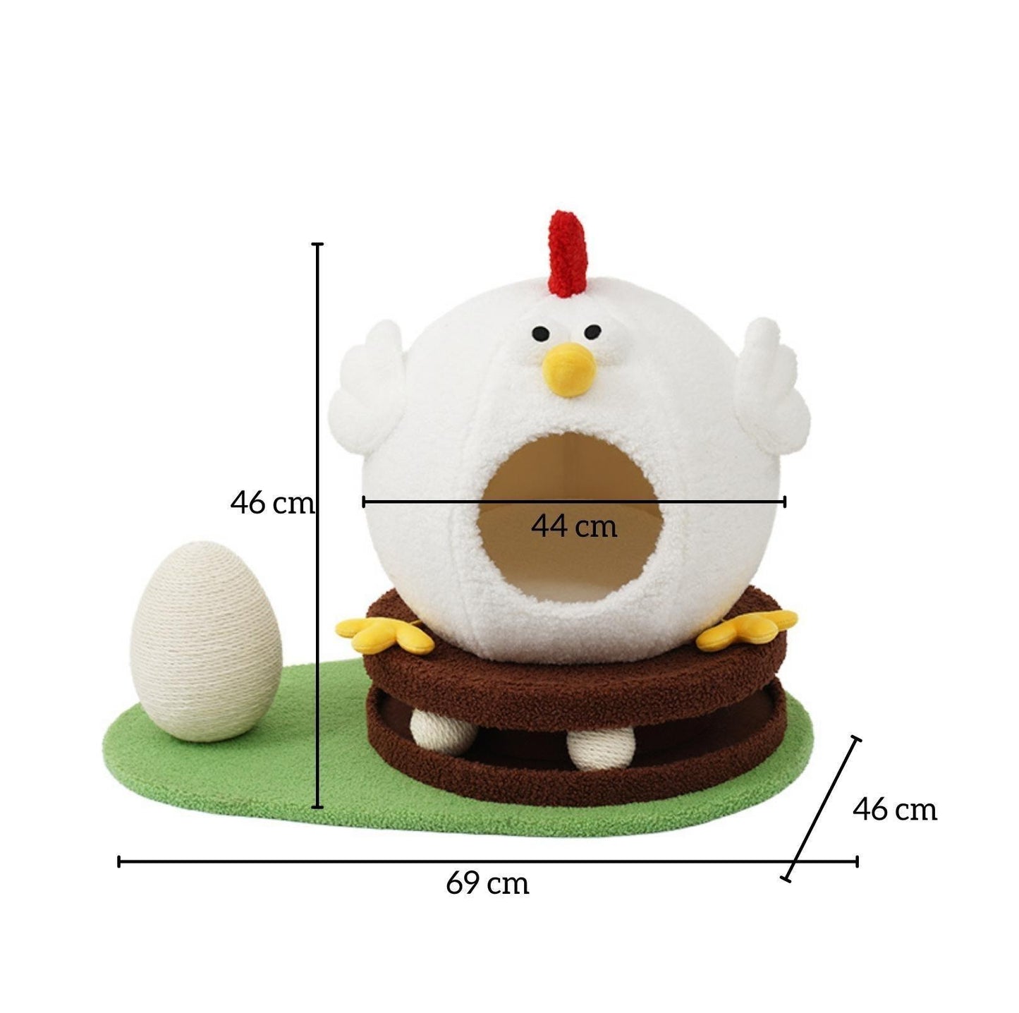 ZeZe Cluck Four Season Multi-Functional Cat Bed House With Scratchers - {{product.type}} - PawPawUp