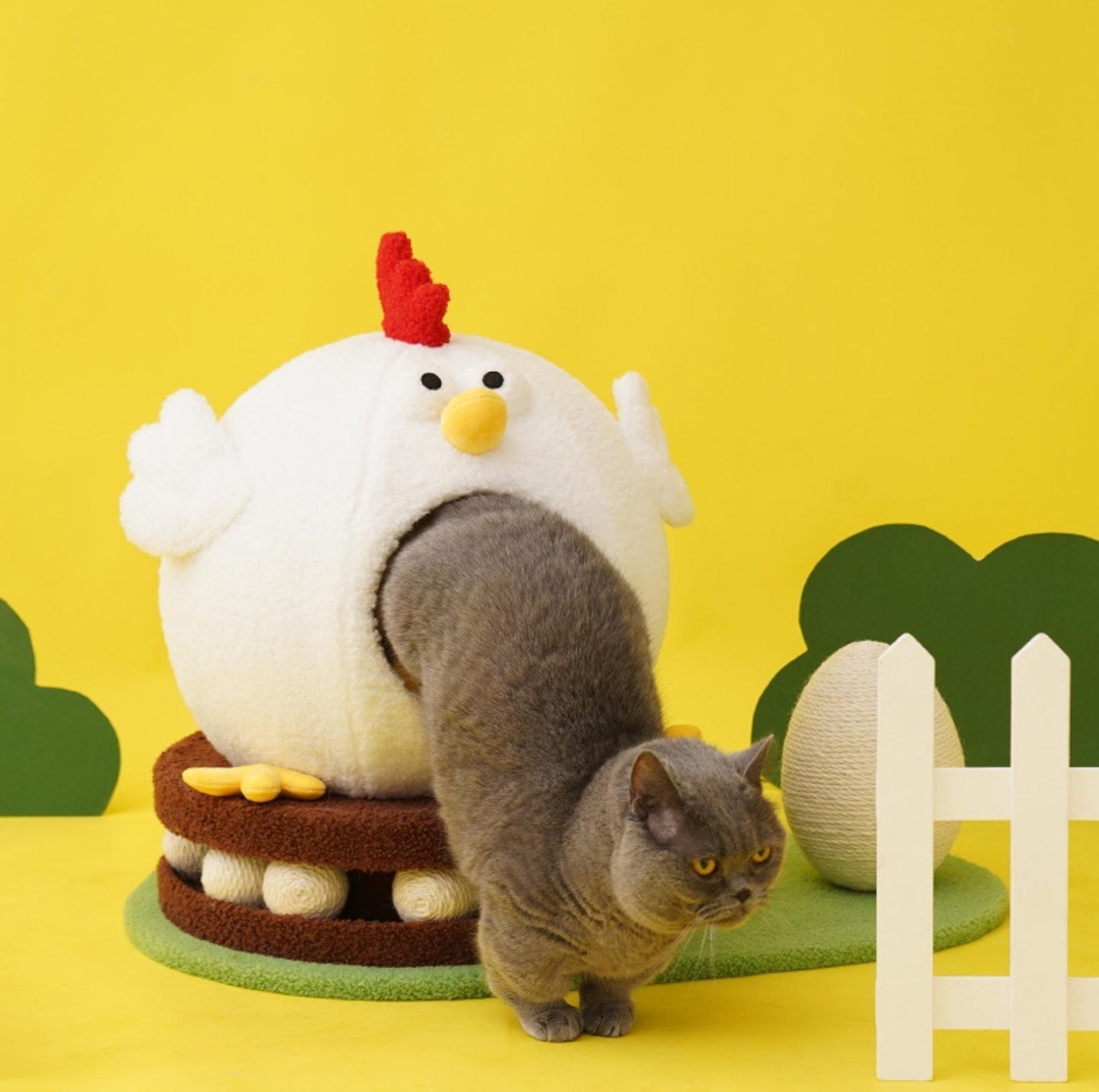 ZeZe Cluck Four Season Multi-Functional Cat Bed House With Scratchers - {{product.type}} - PawPawUp