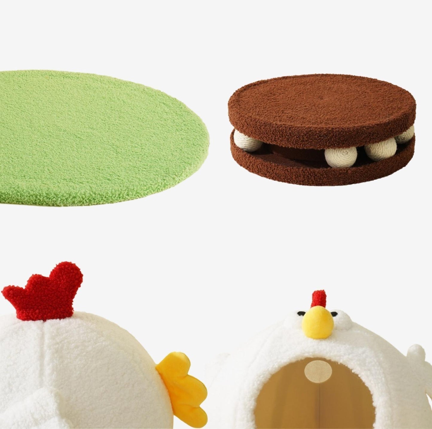 ZeZe Cluck Four Season Multi-Functional Cat Bed House With Scratchers - {{product.type}} - PawPawUp
