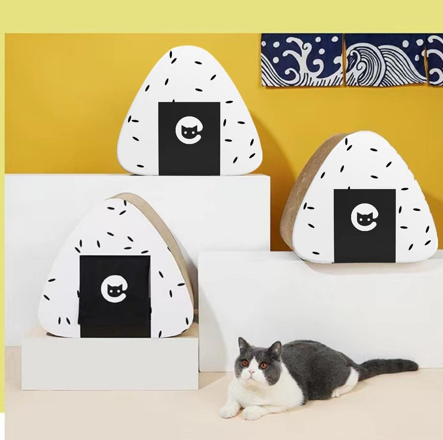 ZeZe Seasame Rice Ball Onigiri 2in1 Scratch House Cat Scratcher - {{product.type}} - PawPawUp